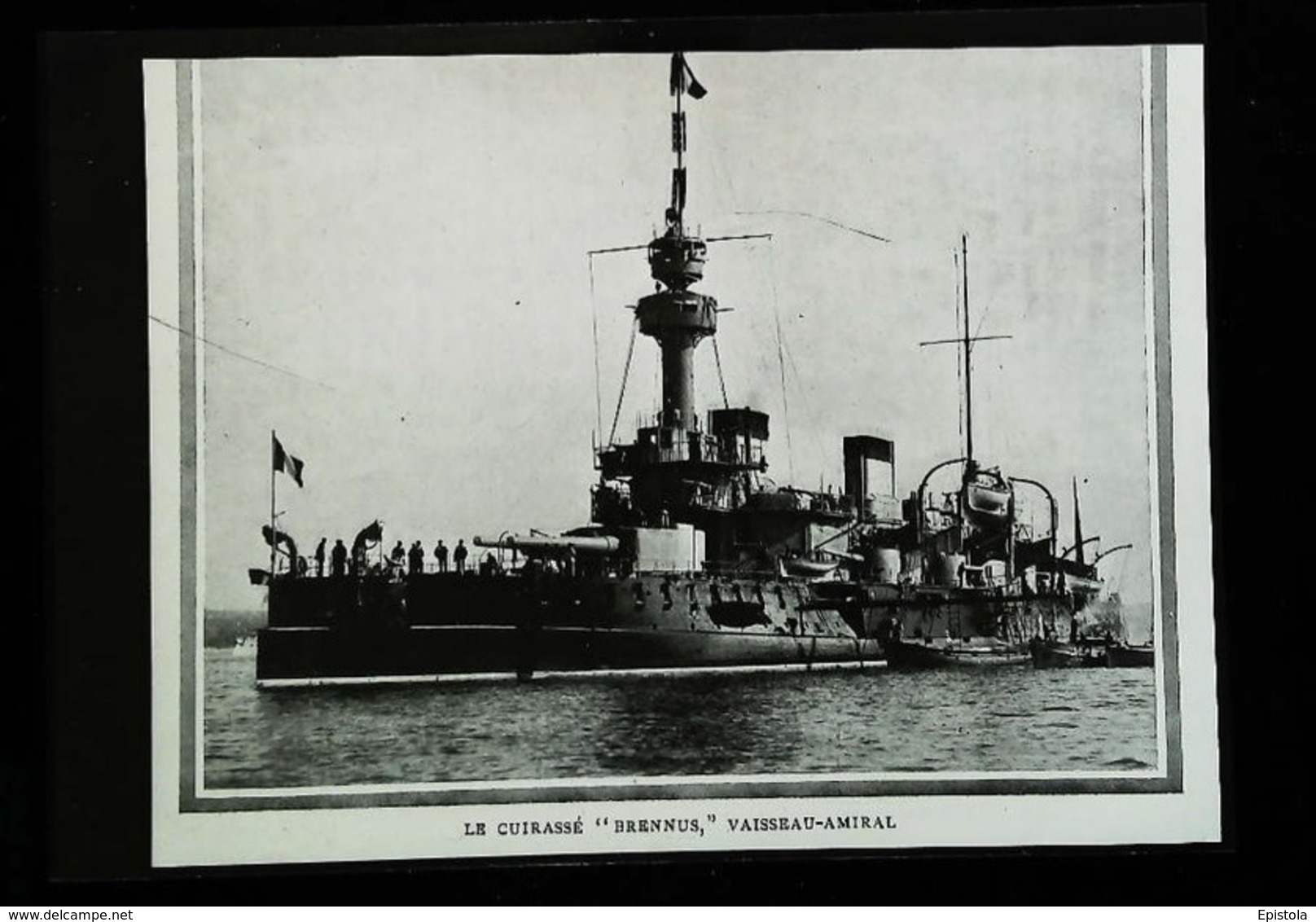 Navire De Guerre - Cuirassé  "BRENNUS"   - Coupure De Presse (encadré Photo) De 1906 - Autres & Non Classés