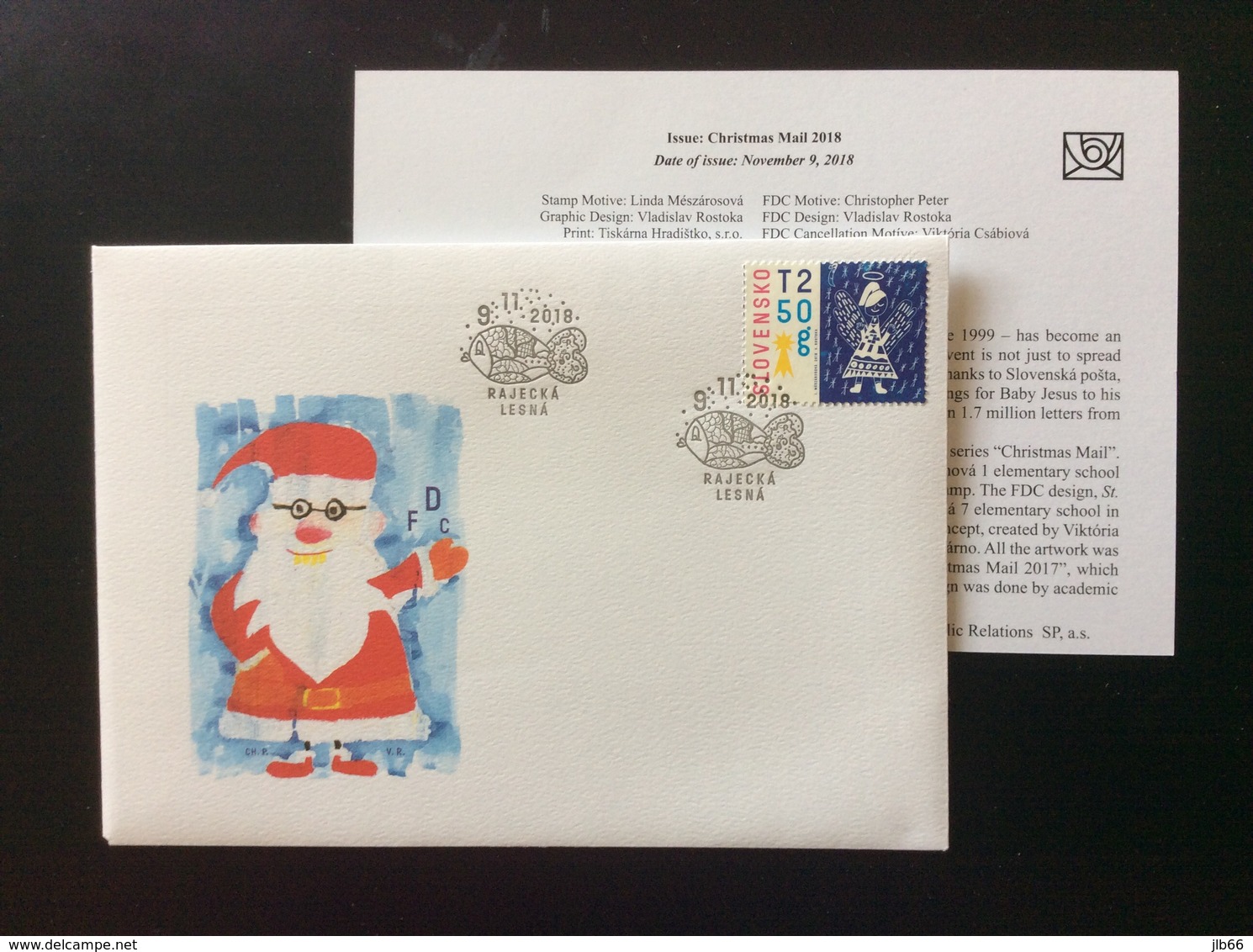 SK 2018 FDC Poste De Noël Christmas Mail Ange Angel Dessin D’enfant - FDC