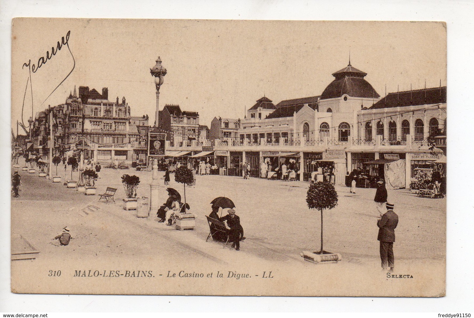 CPA 59 . MALO LES  BAINS . LE CASINO ET  LA DIGUE . 1927 - Malo Les Bains