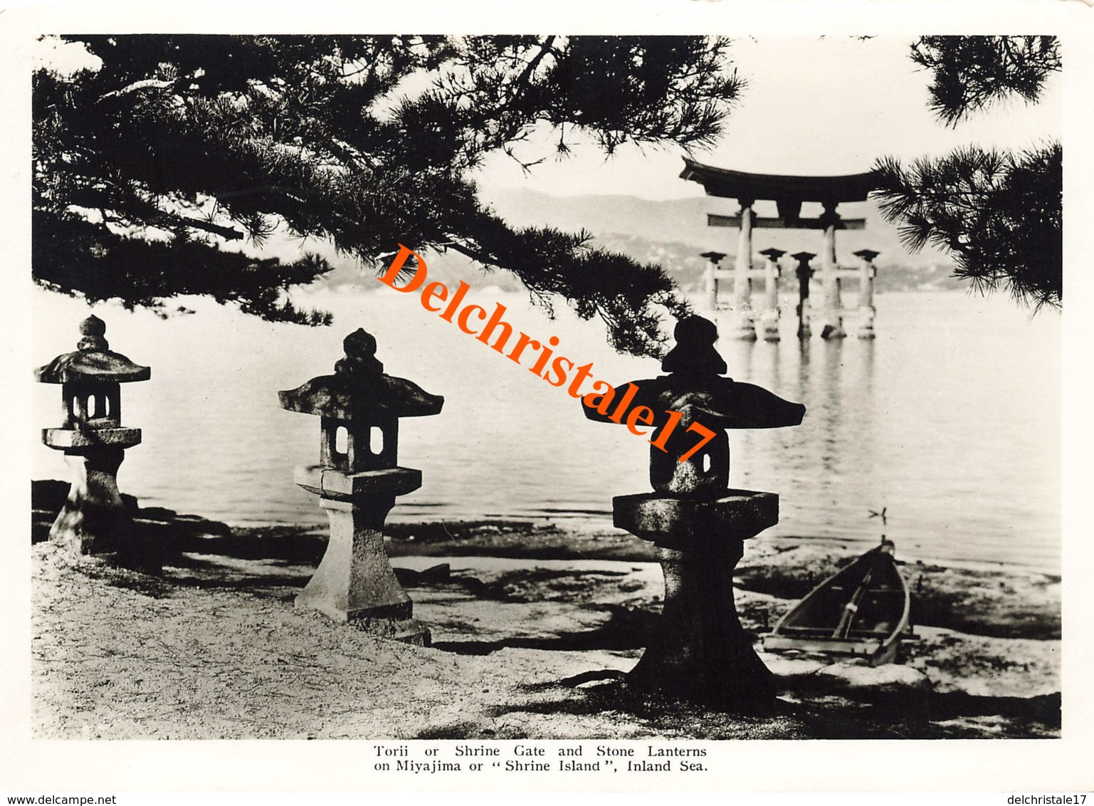 PHOTO ORIGINALE JAPON - TORII OR SHRINE GATE AND STONE LANTERNS ON MIYAJIMA ( île Sacrée Du Japon ) OR SHRINE ISLAND - Hiroshima