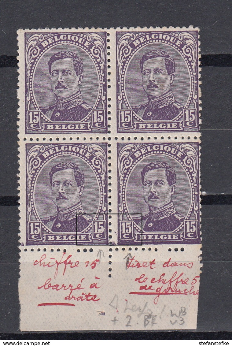 Belgie - Belgique Ocb Nr : 139-V1 ** MNH + Luppi V3 Et Erreur De Perforations ! ** MNH   (zie  Scan) - 1915-1920 Albert I