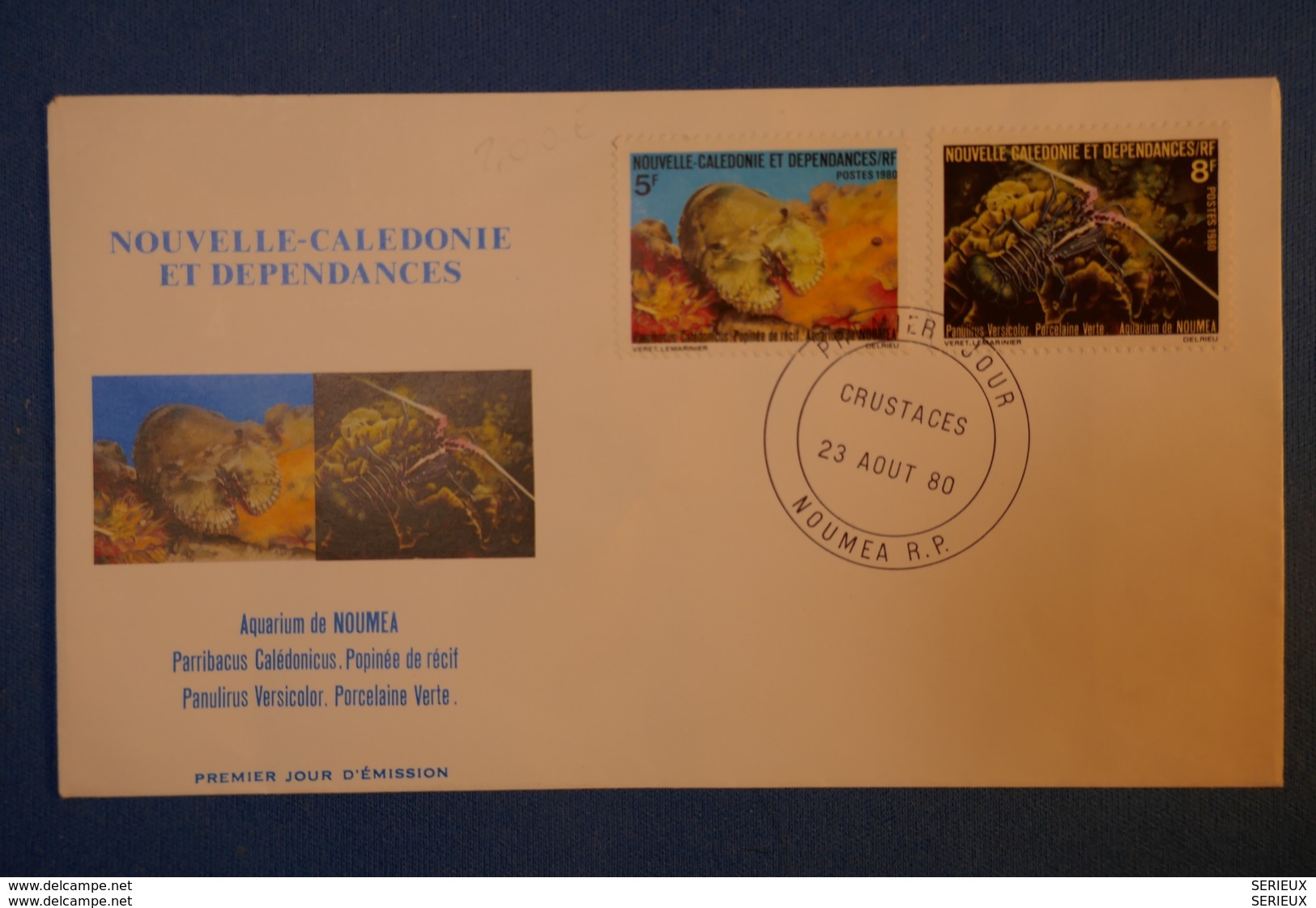 401 NOUVELLE CALEDONIE BELLE LETTRE 1980 CRUSTACéS AQUARIUM NOUMEA + AFFRANCHISSEMENT PLAISANT - Storia Postale