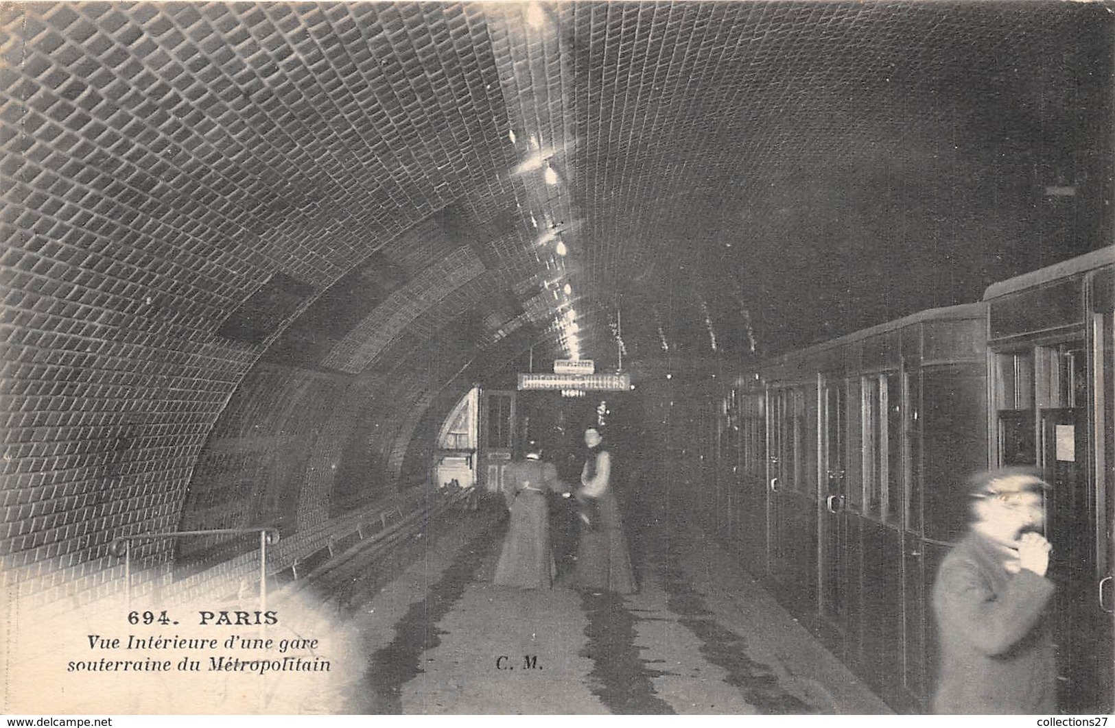 PARIS- VUE INTERIEURE D'UNE GARE SOUTERRAINE DU METROPOLITAIN - Pariser Métro, Bahnhöfe