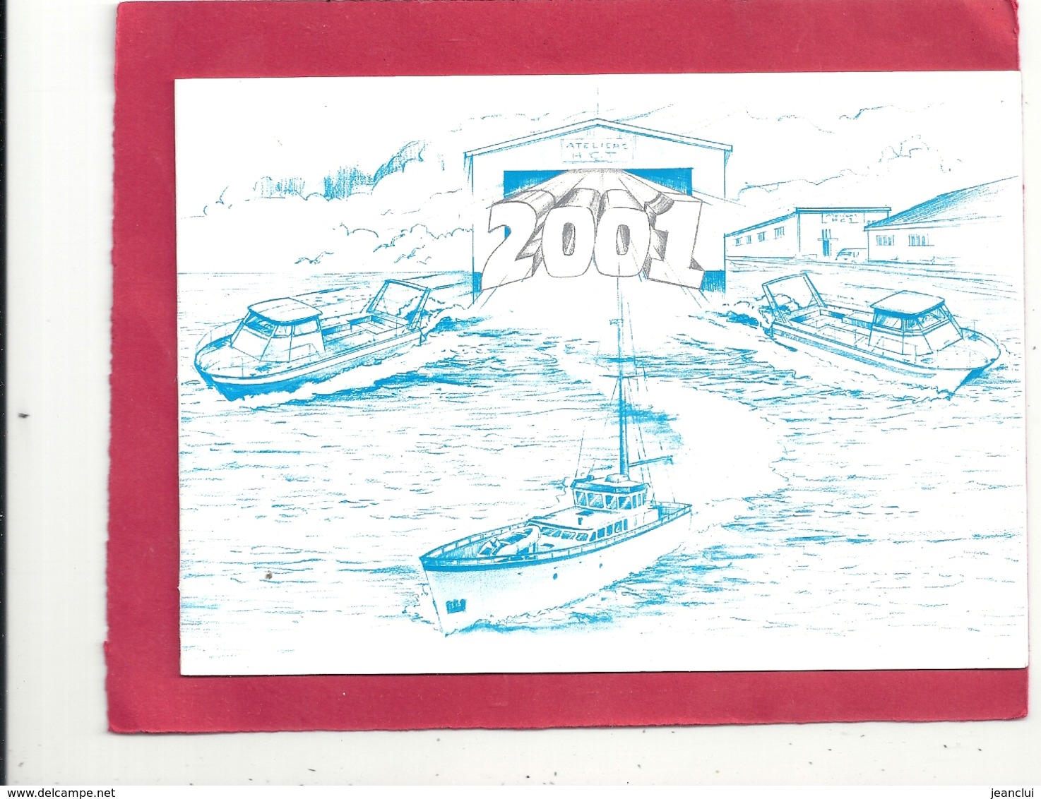 DOUBLE-CARTE DE MEILLEURS VOEUX Des ETS " H.C.T. " Quai GENERAL LAWTON COLLINS - CHERBOURG POUR 2001 - Cherbourg