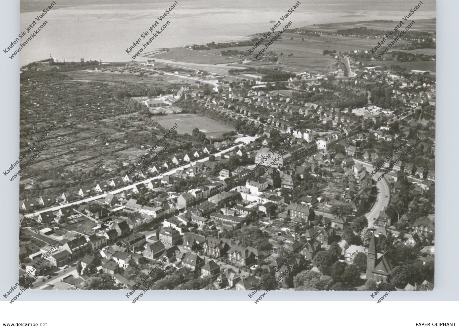 2212 BRUNSBÜTTELKOOG, Luftaufnahme, 1965, Fussballstadion - Brunsbuettel