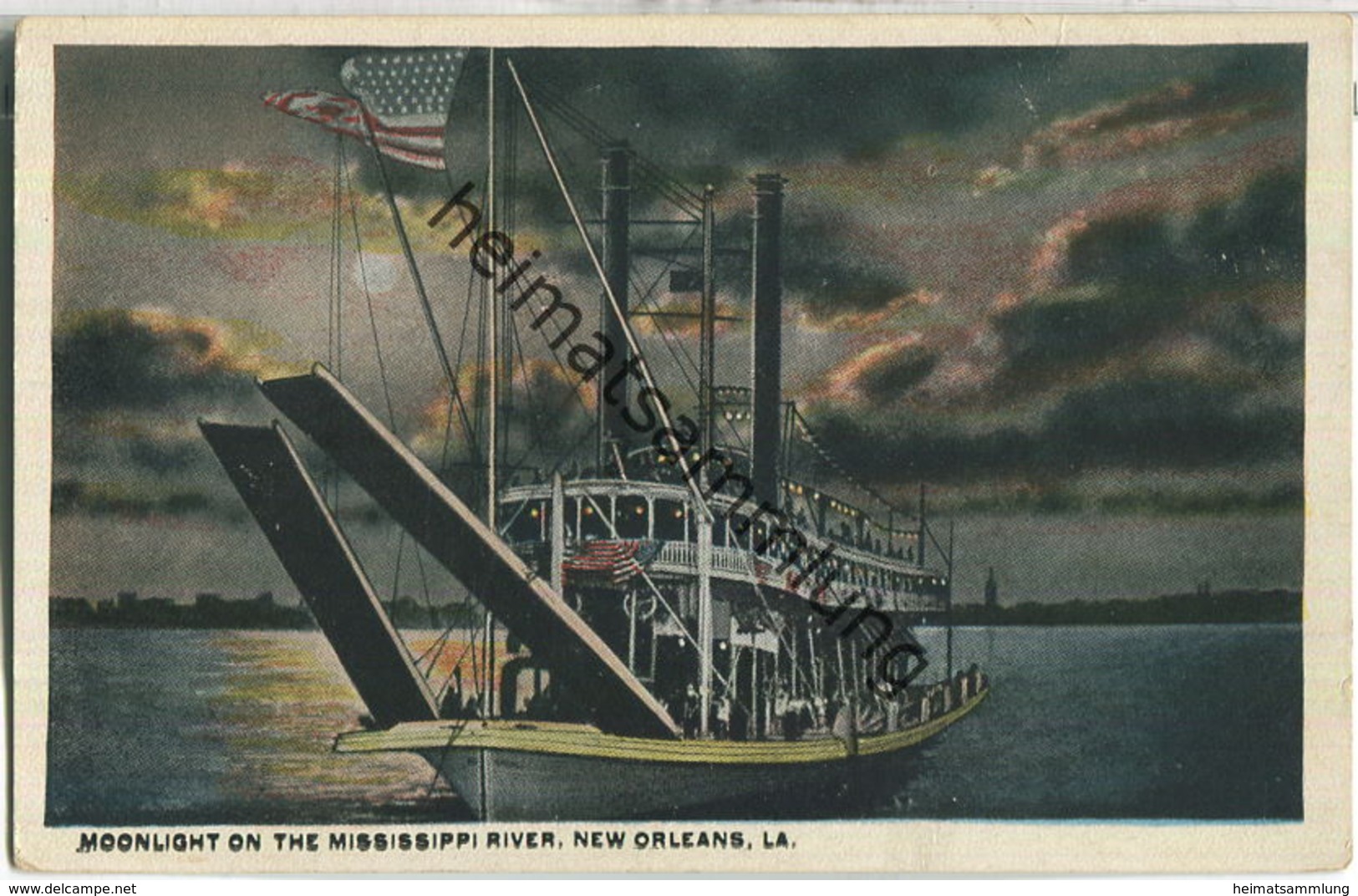 New Orleans - Moonlight On The Mississippi River - Baton Rouge