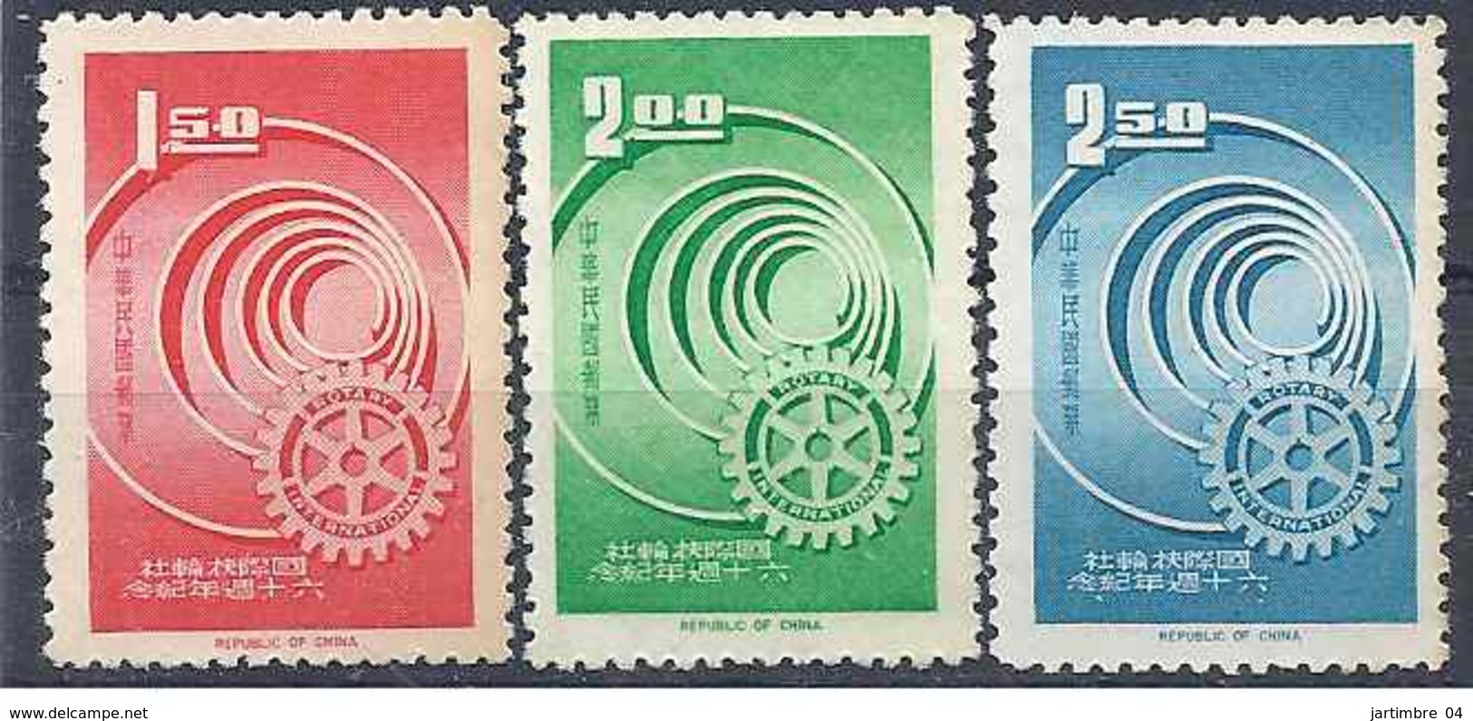 1965 FORMOSE TAIWAN 502-04* Rotary, Deuxieme Choix - Unused Stamps