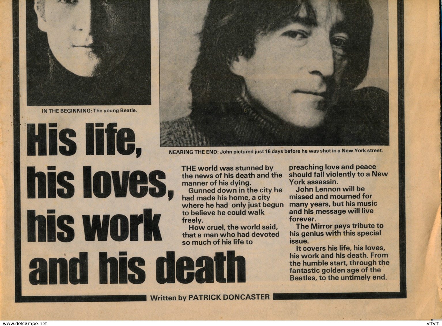 DAILY MIRROR (1981), SPECIAL ISSUE, TRIBUTE TO JOHN LENNON, HIS LIFE, HIS LOVES, HIS WORK AND HIS DEATH, THE BEATLES - Other & Unclassified