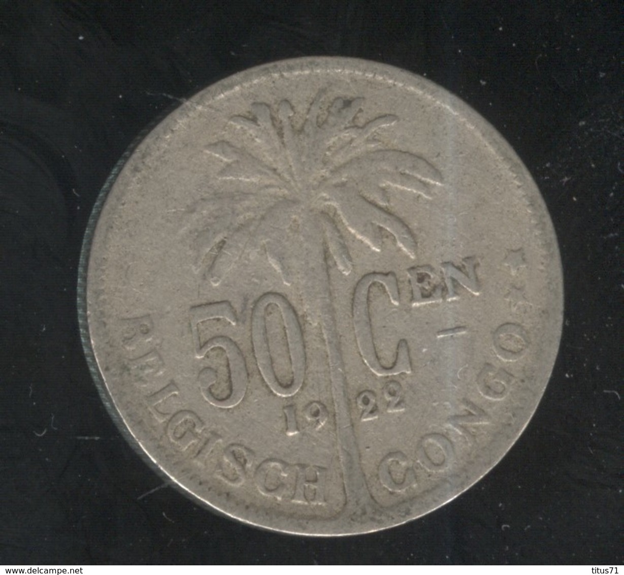 50 Centimes Congo Belge 1922 KdB - Otros – Africa