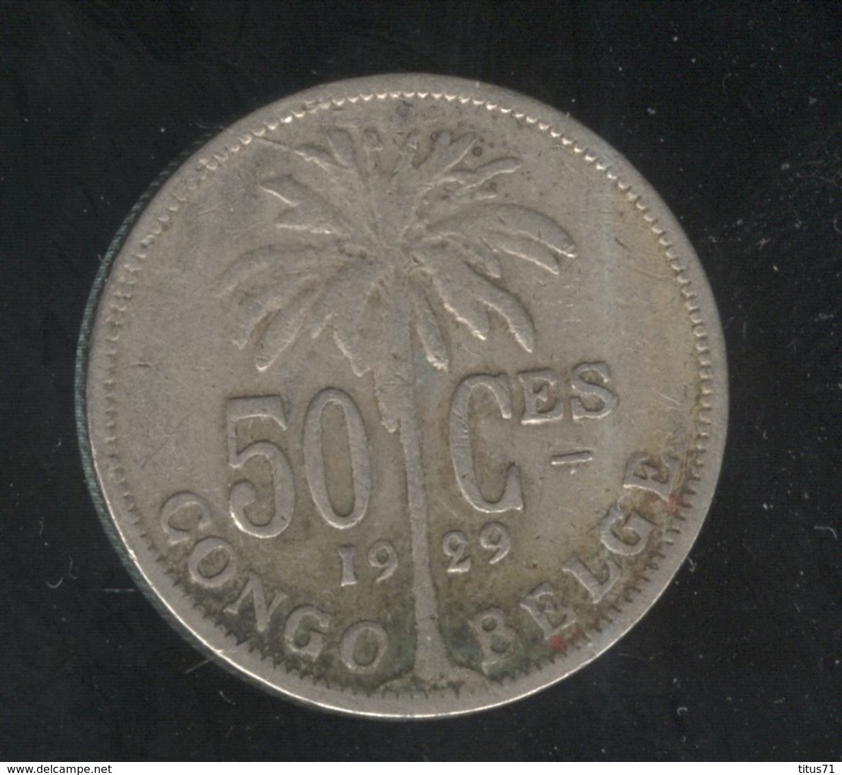 50 Centimes Congo Belge 1922 RdB - Otros – Africa