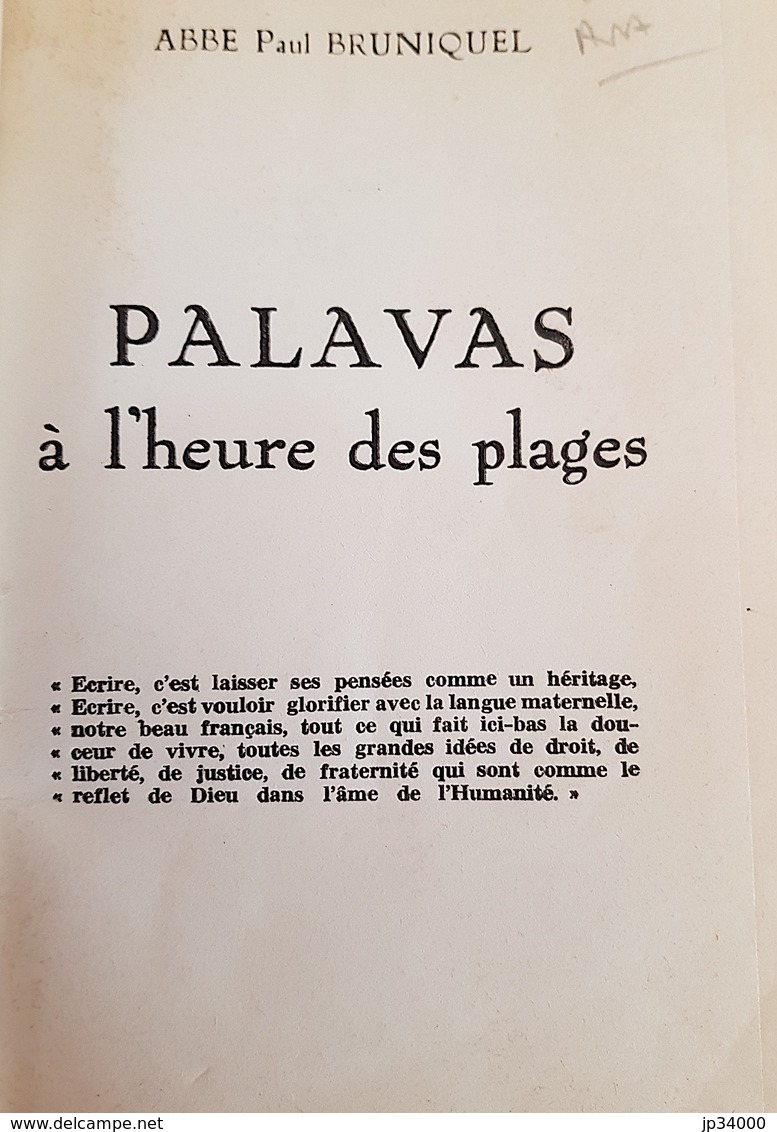 Abbé BRUNIQUEL Paul: PALAVAS A L'HEURE DES PLAGES. 16 Illustrations. Edition Originale - Languedoc-Roussillon