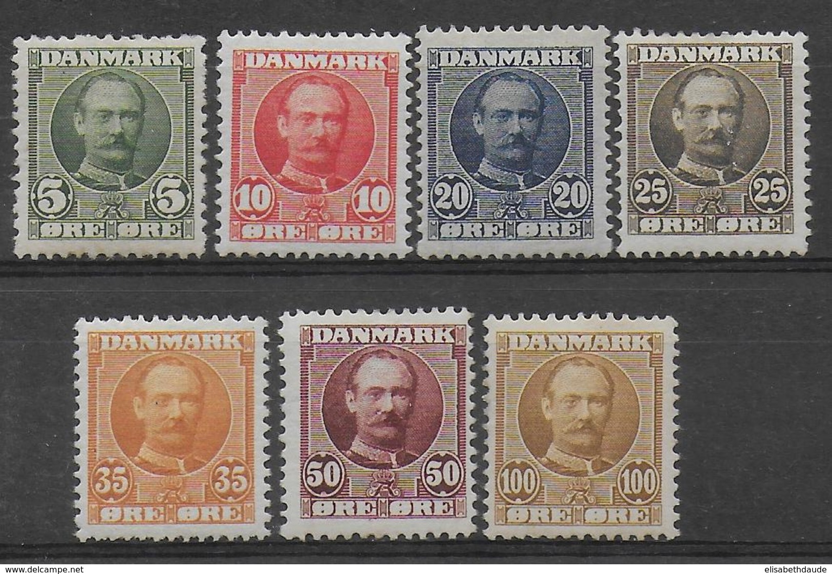 DANEMARK - YVERT N° 55/61 ** MNH (INFIME ADHERENCE SUR 61) - COTE = 427.5 EUR. - Unused Stamps