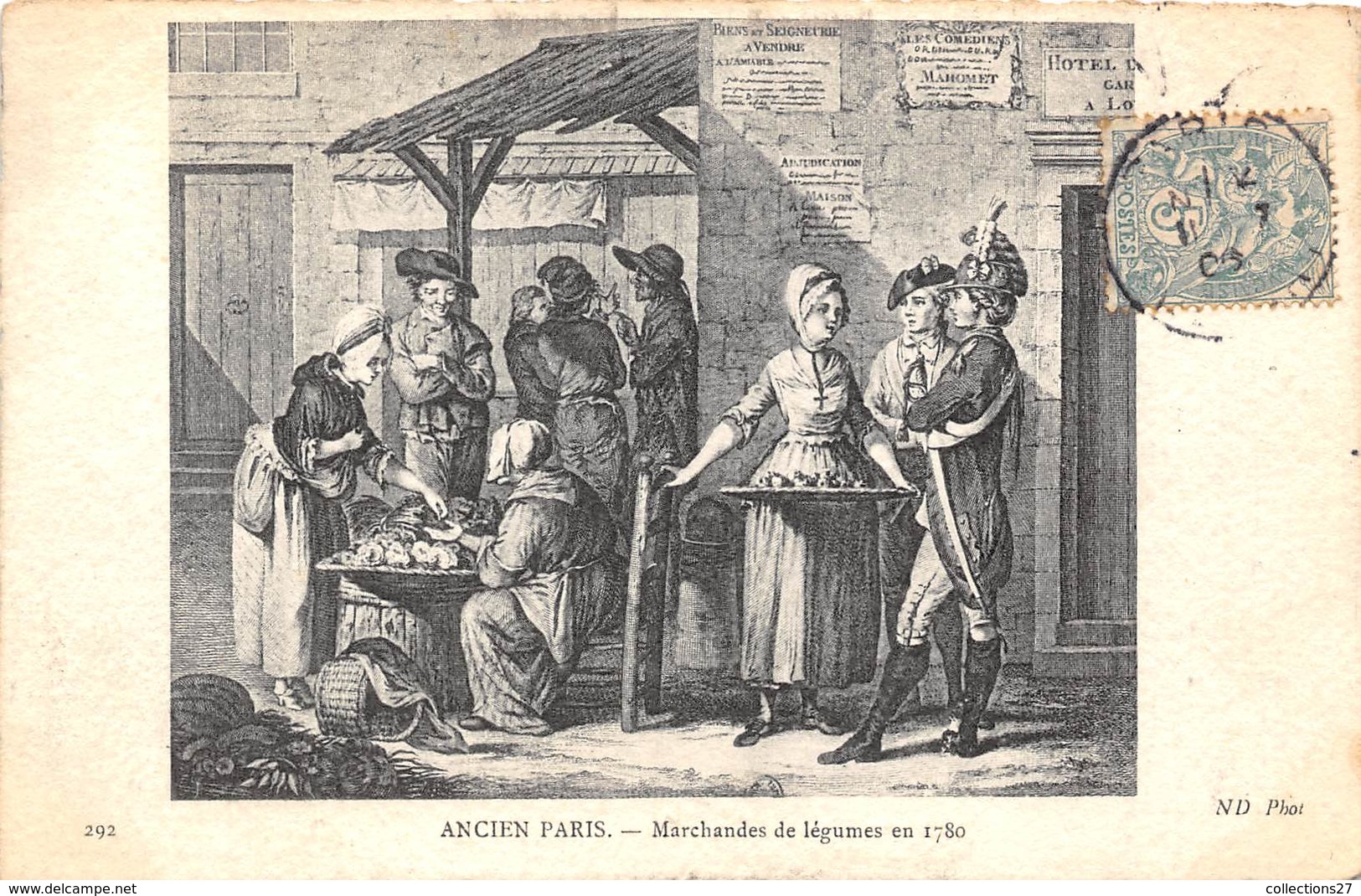 PARIS-ANCIEN PARIS-MARCHANDES DE LEGUMES EN 1780 - Metro, Estaciones