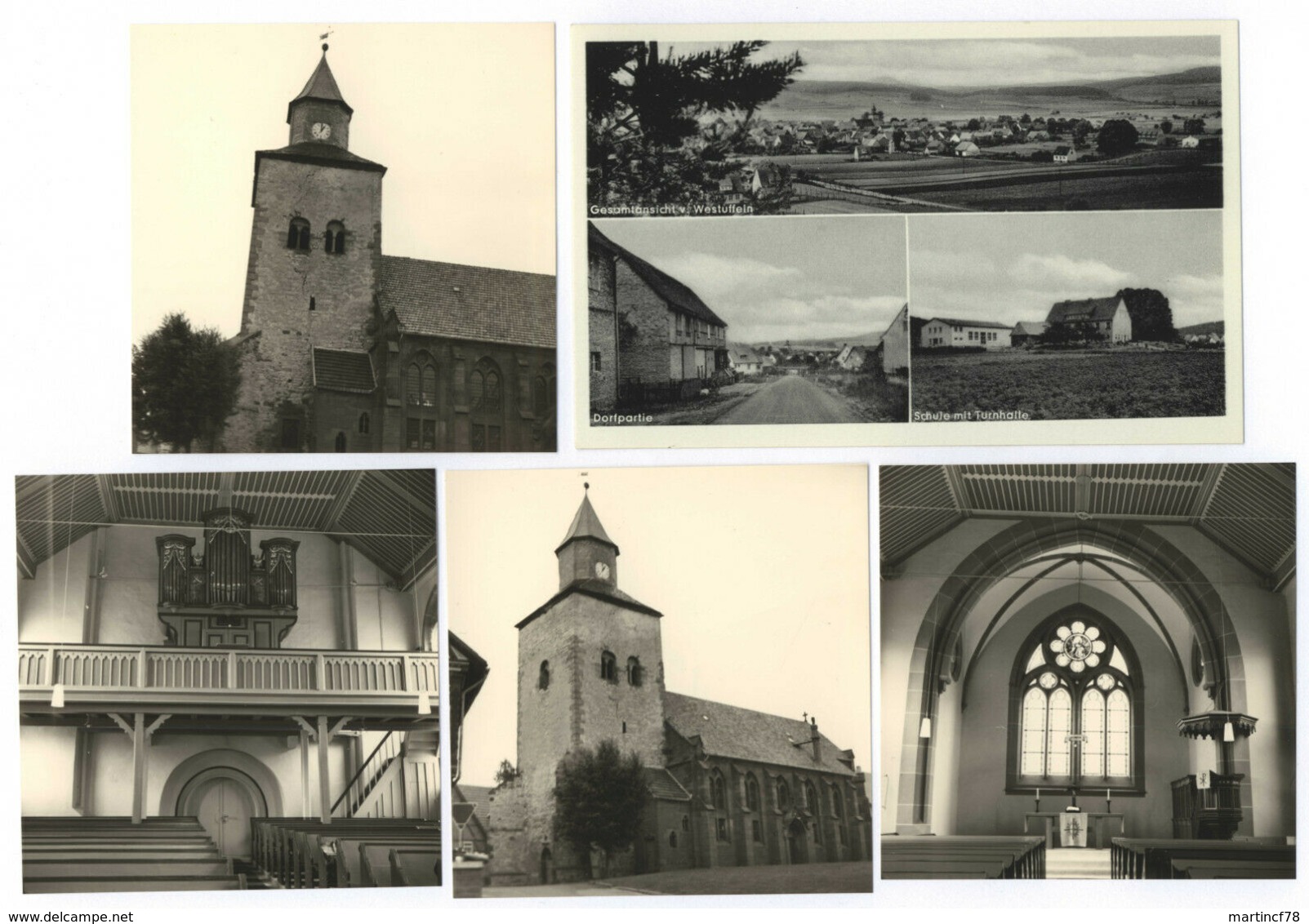 Westuffeln 3-Bild AK Dorfpartie Schule + 4 Fotos Kirche Calden Hofgeismar Kassel - Hofgeismar