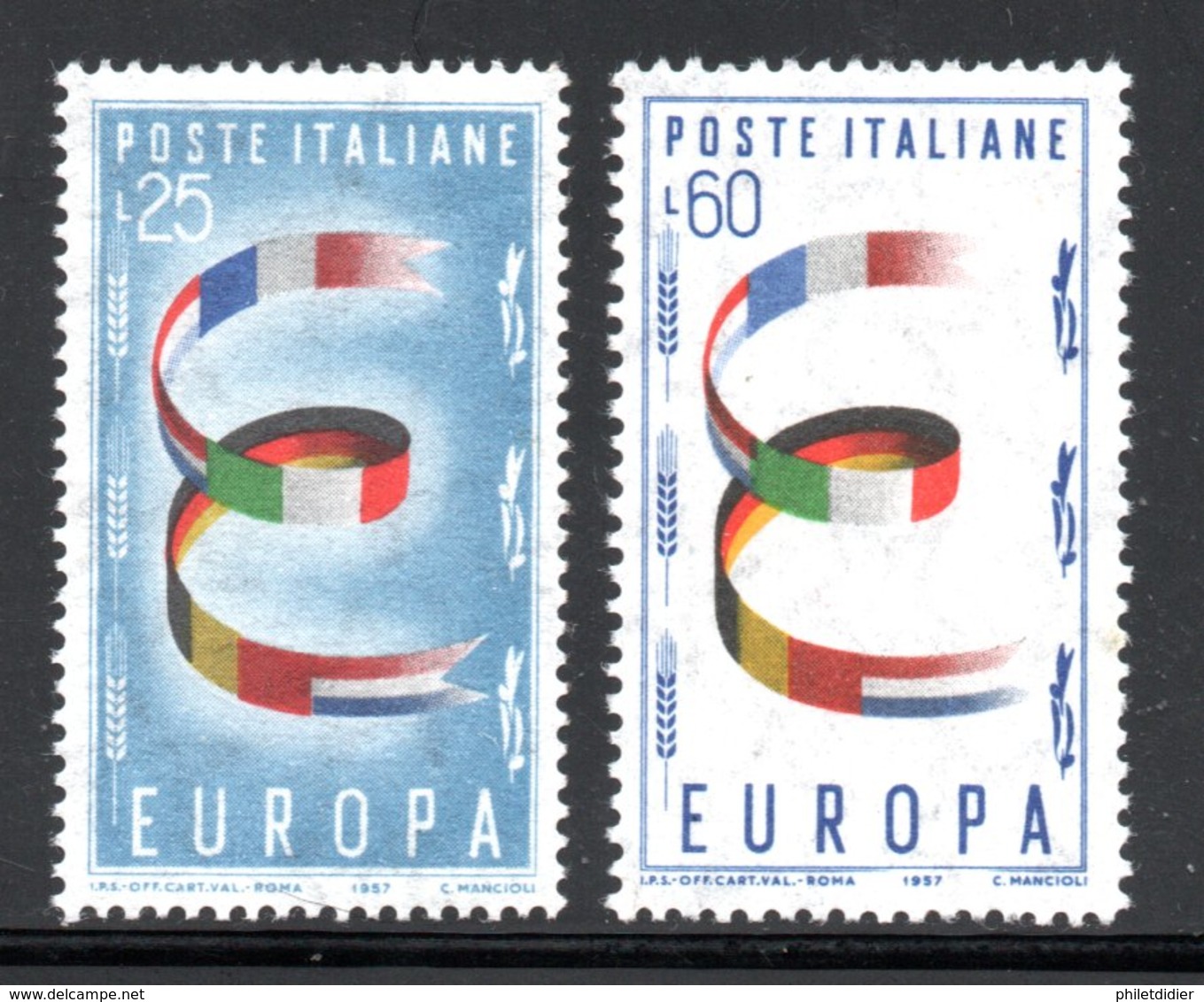 ITALIE 744 745 NEUFS** COTE 2020 : 6 € - 1957