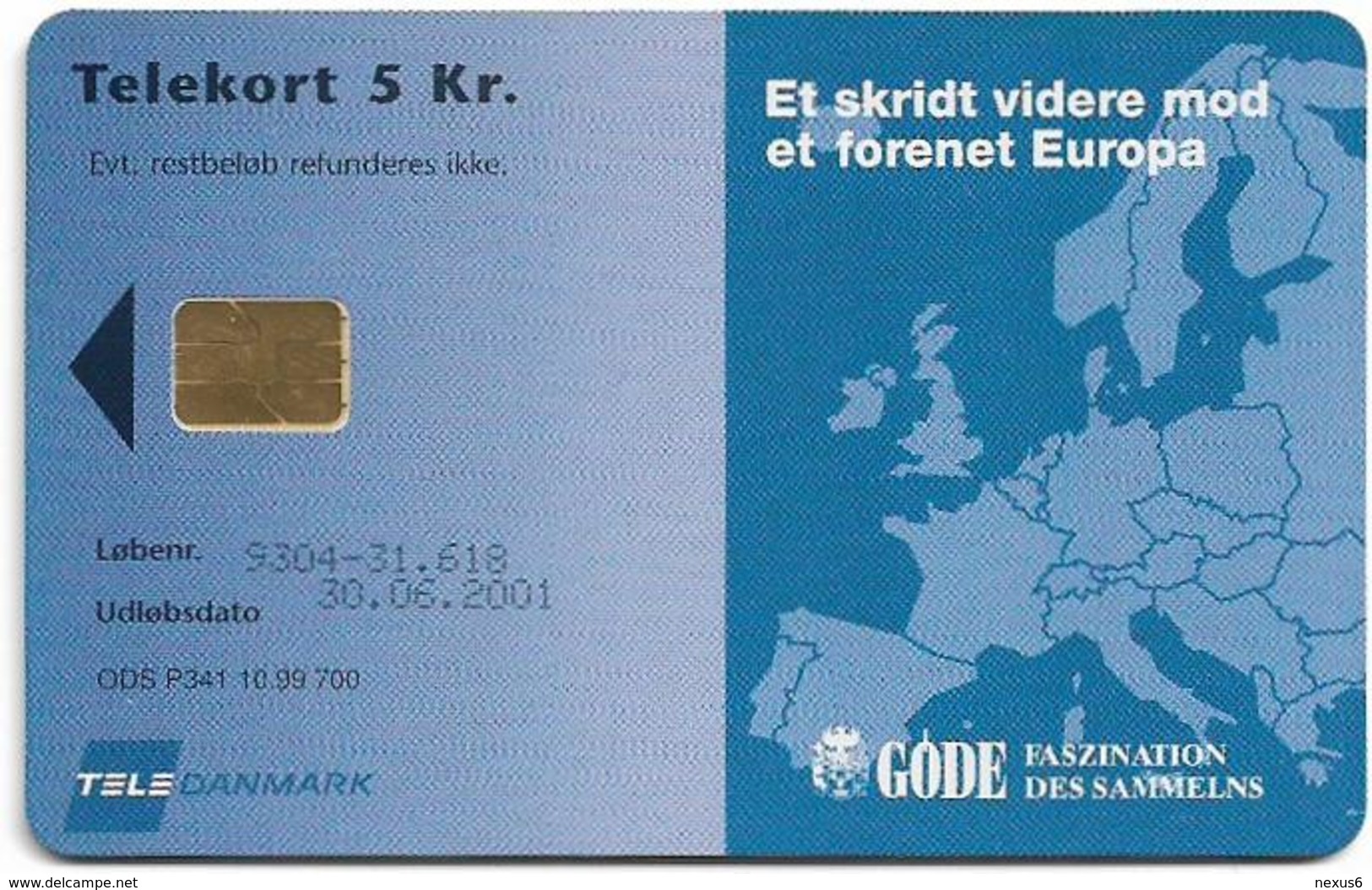 Denmark - Tele Danmark (Chip) - Ecu - Netherlands - TDP341 - 10.99, 700ex, Mint - Danimarca