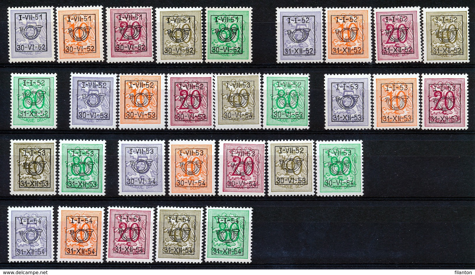 PRE 614/644 - MNH**  - Cote 33,00 € - Typo Precancels 1951-80 (Figure On Lion)