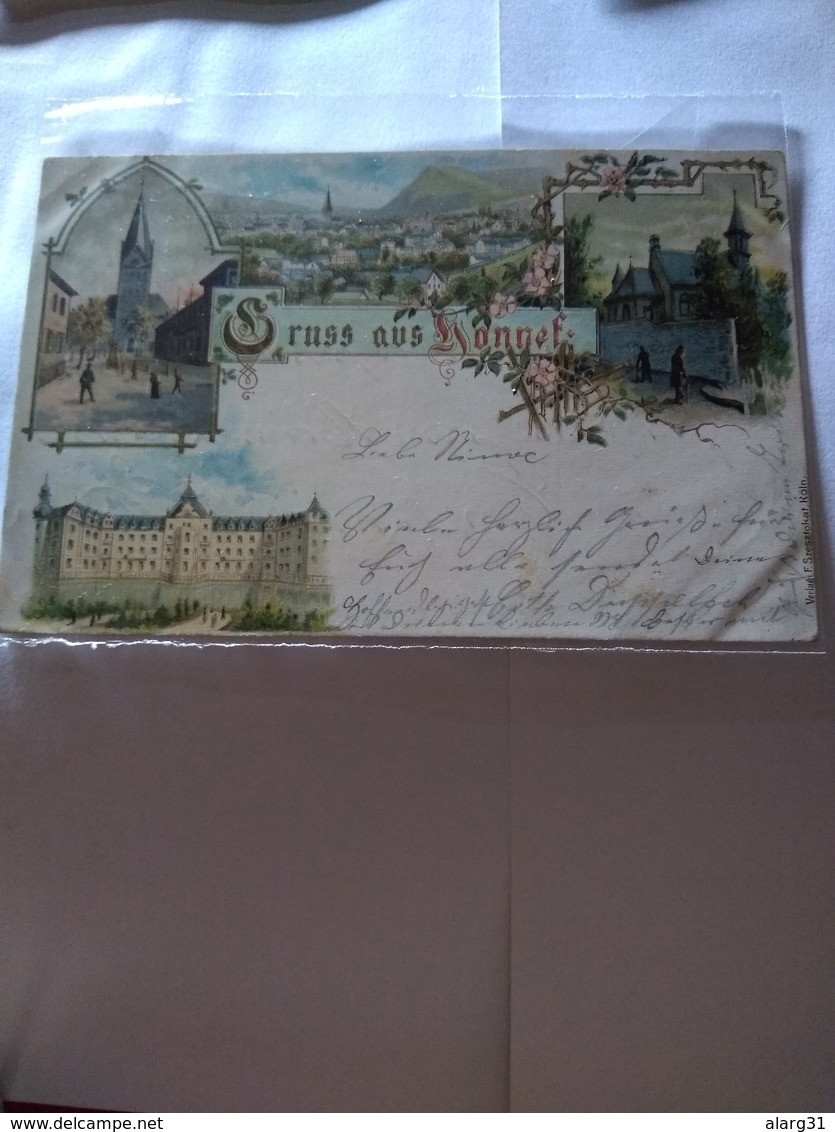 Germany.rarest 1899 Gruss Aus Honnef Postally Used From Honnef Better Condition Church Total View - Hennef