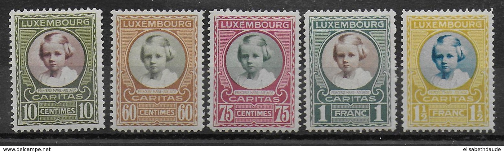 LUXEMBOURG - 1928 - YVERT N°209/213 * MLH - - Neufs