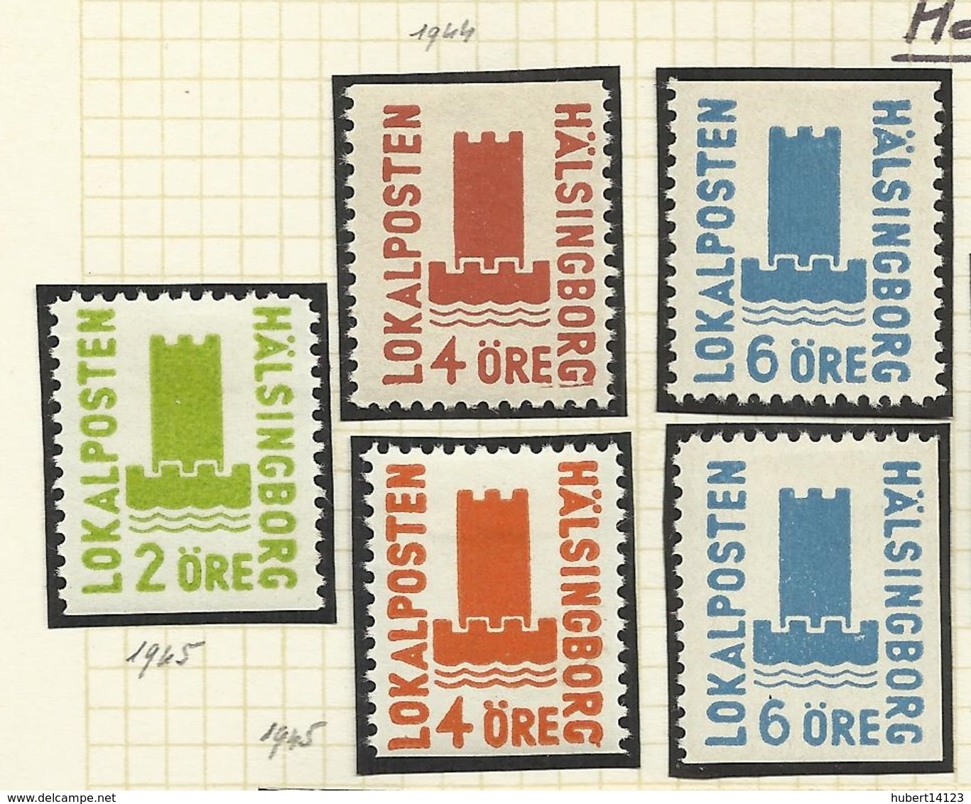 SUEDE SWENDEN HALSINGBORG 1944 1945 - Local Post Stamps
