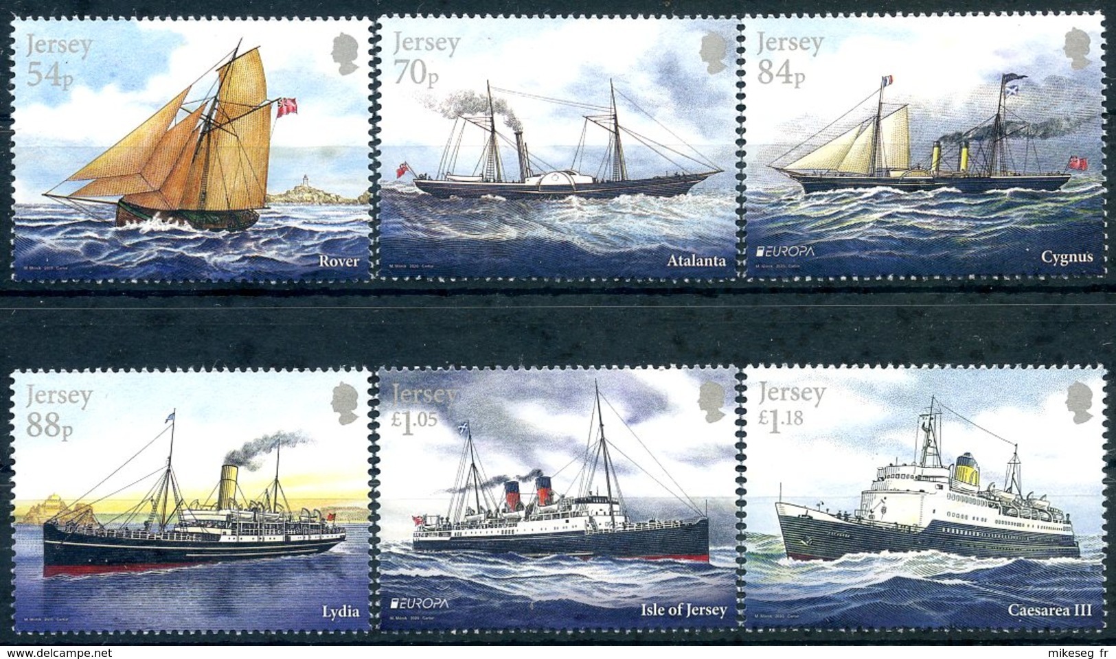 Europa 2020 - Jersey - Mail Ships (série Complète 6 Timbres Dont 2 Europa) ** - 2020