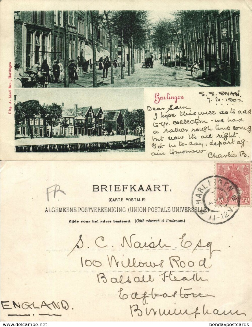 Nederland, HARLINGEN, Meerbeeldkaart, Straatbeeld (1902) Ansichtkaart - Harlingen