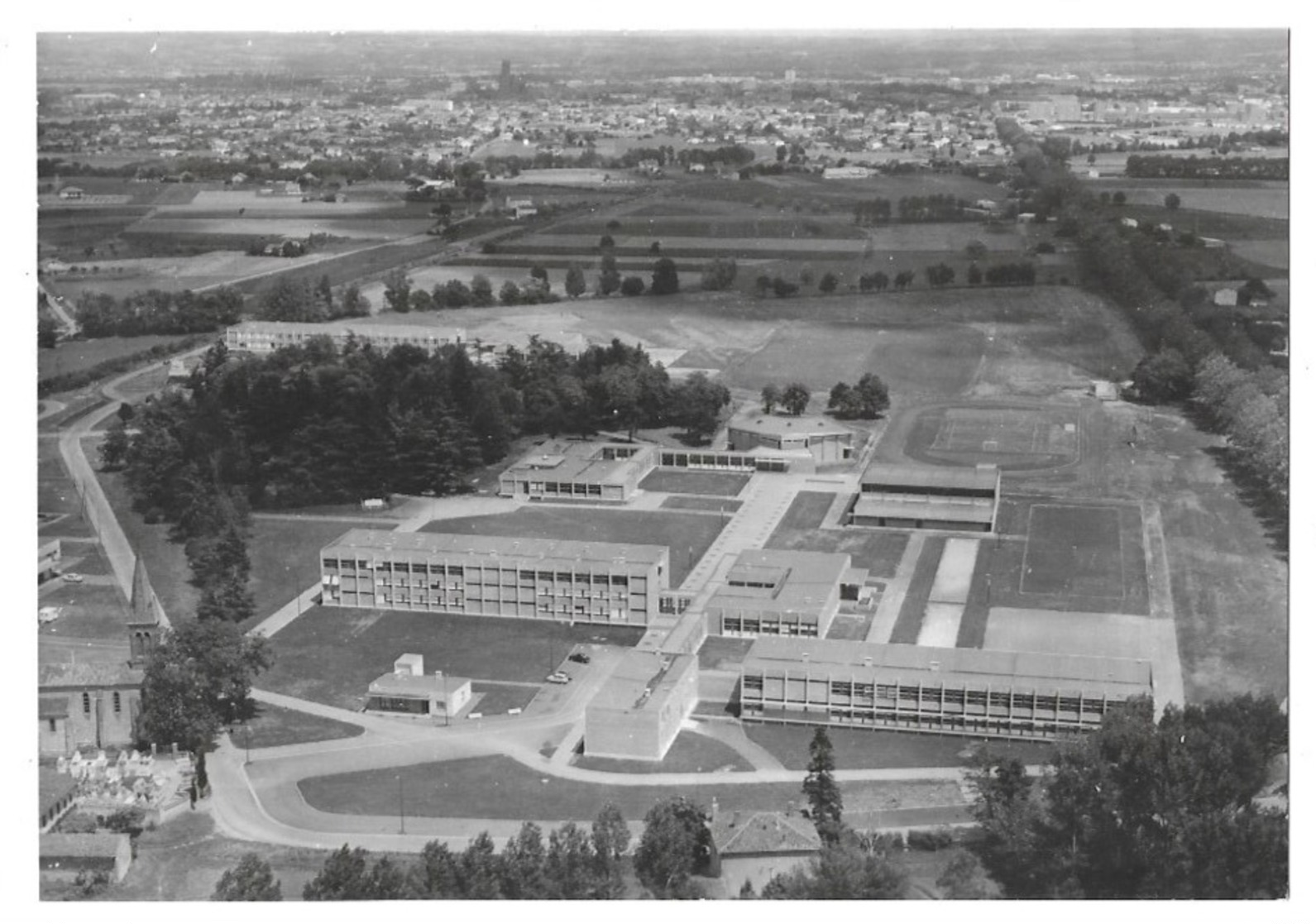 Albi Rare Carte Photo Vue Aérienne Lycée Et Collège Agricoles D' Albi-Fontlabour Photographie Mopy Albi N° 1004-3. - Albi