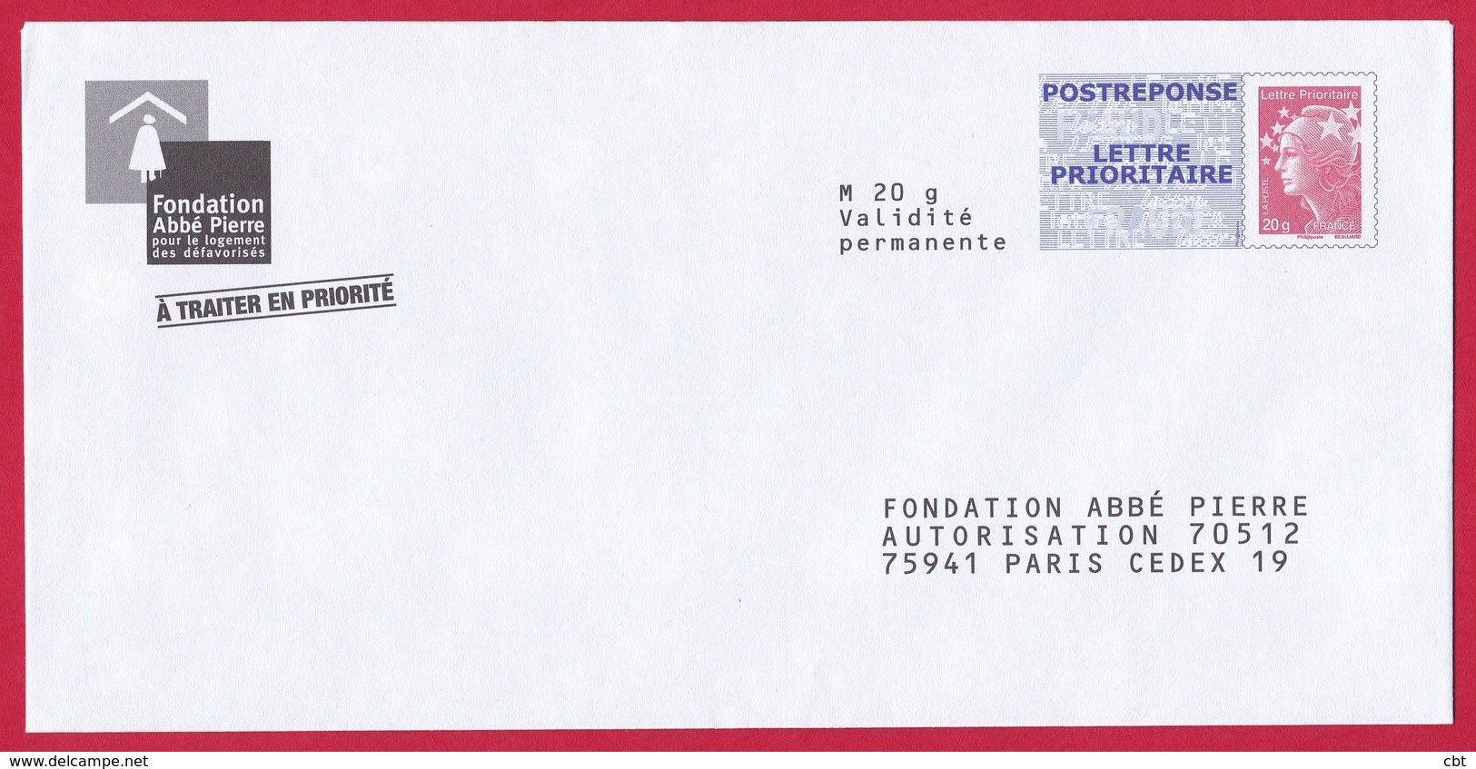 5043 PAP – Post Réponse Marianne L’Engagée D’Yseult – Fondation Abbé Pierre – 12P366 (5043) - Prêts-à-poster: Réponse /Beaujard