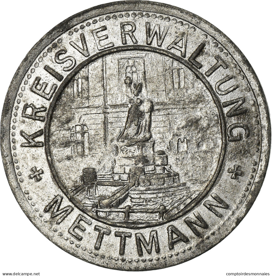 Monnaie, Allemagne, Kriegsgeld, Mettmann, 5 Pfennig, 1917, TTB+, Zinc - Monétaires/De Nécessité