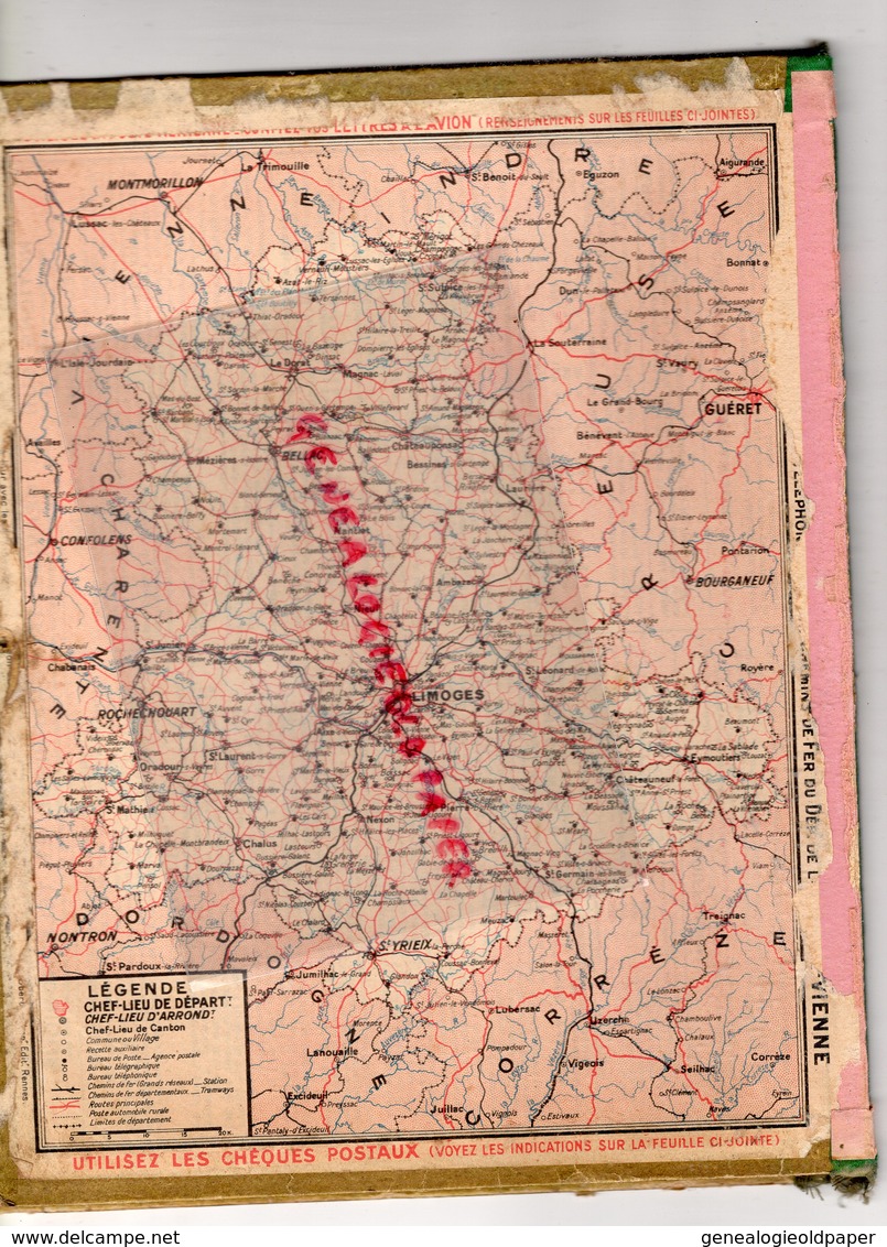 CALENDRIER 1940- ALMANACH HAUTE VIENNE LIMOGES-ROCHECHOUART-ST SAINT JUNIEN-SAINT YRIEIX-BELLAC-BOULEVARD GARAVAN MENTON - Formato Grande : 1921-40