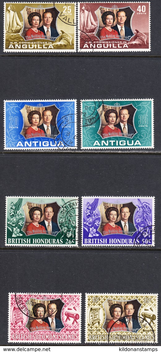 G.B. 1972 25th Silver Wedding Omnibus, Cancelled, 13 Assorted Sets, Sc# ,SG ,Yt - Other & Unclassified