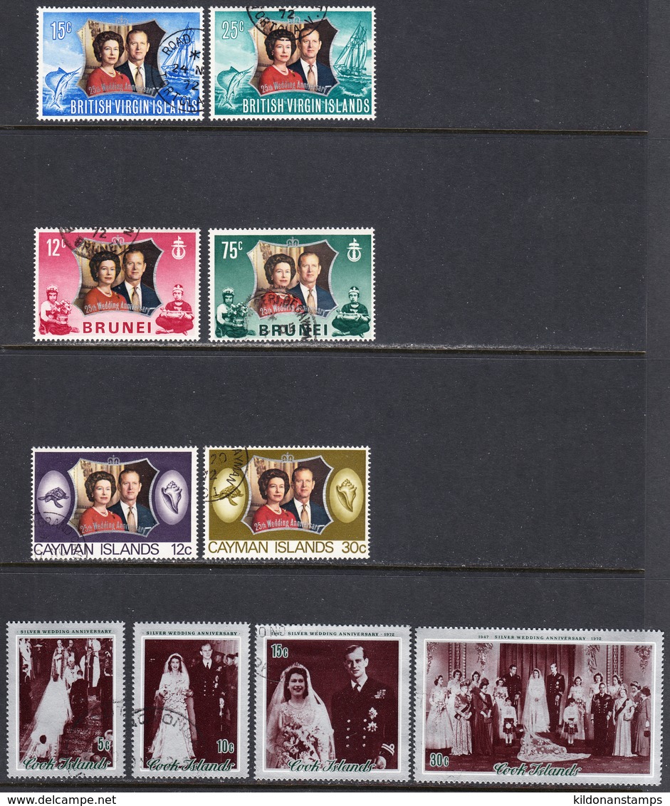G.B. 1972 25th Silver Wedding Omnibus, Cancelled, 13 Assorted Sets, Sc# ,SG ,Yt - Autres & Non Classés