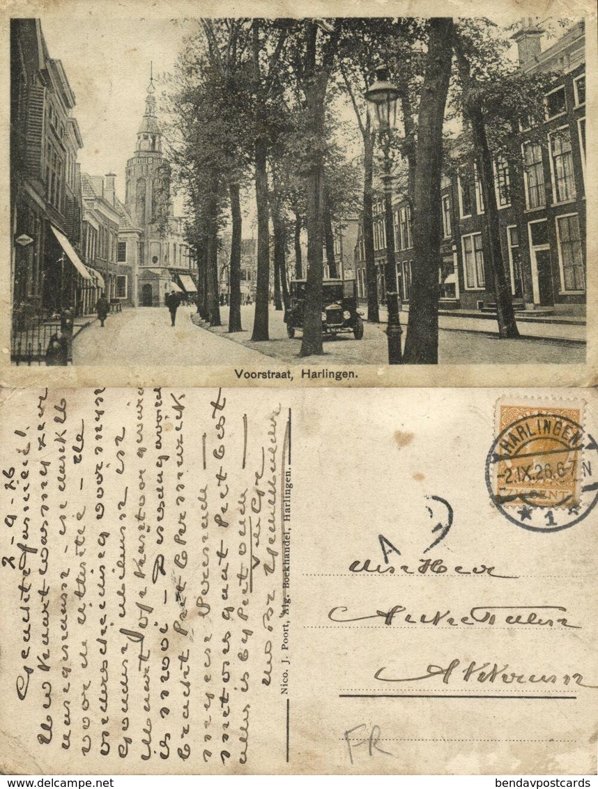 Nederland, HARLINGEN, Voorstraat, Auto (1926) Ansichtkaart - Harlingen