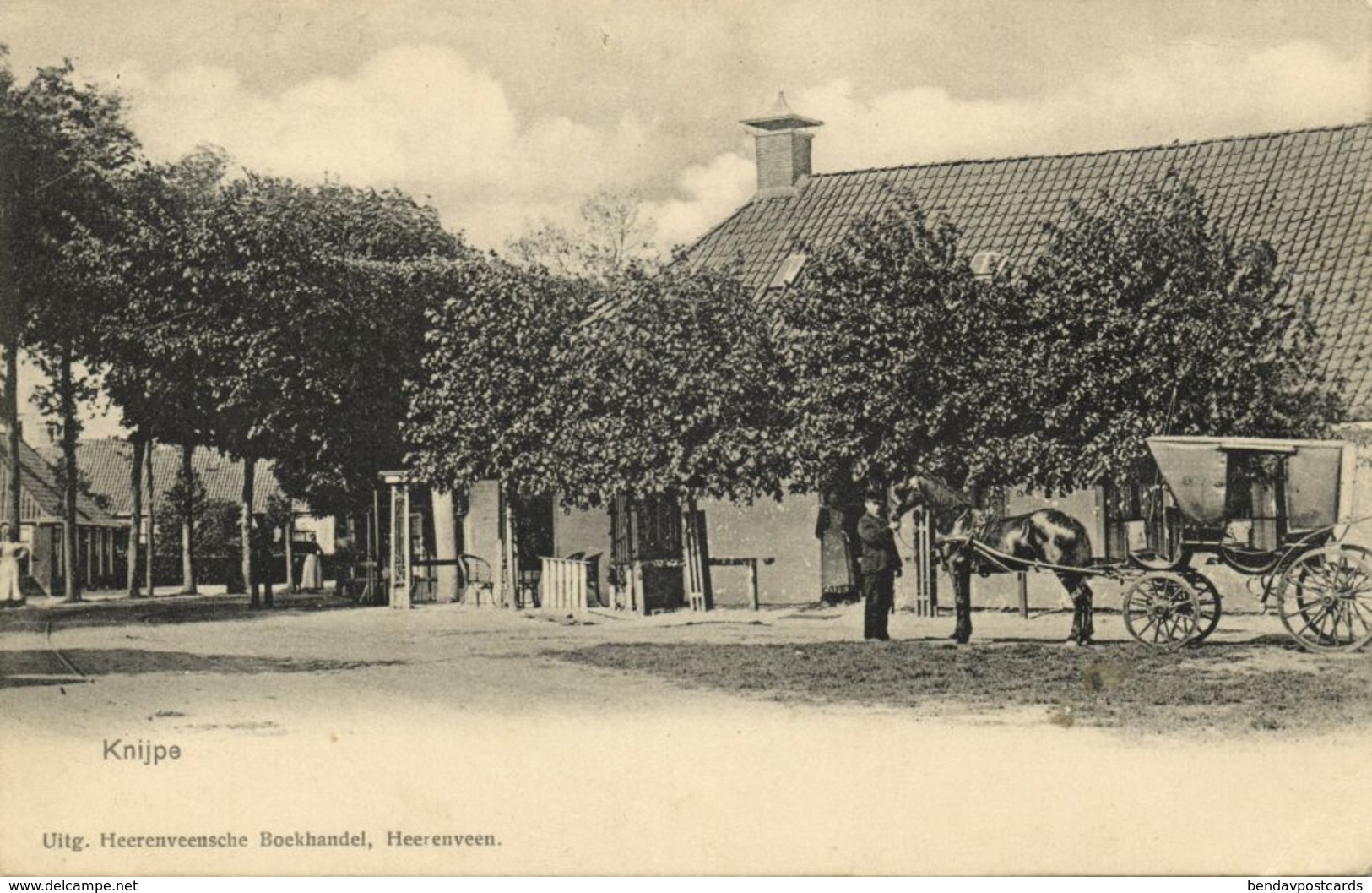 Nederland, HEERENVEEN, Knijpe, De Knipe, Horse Cart (1899) Ansichtkaart - Heerenveen