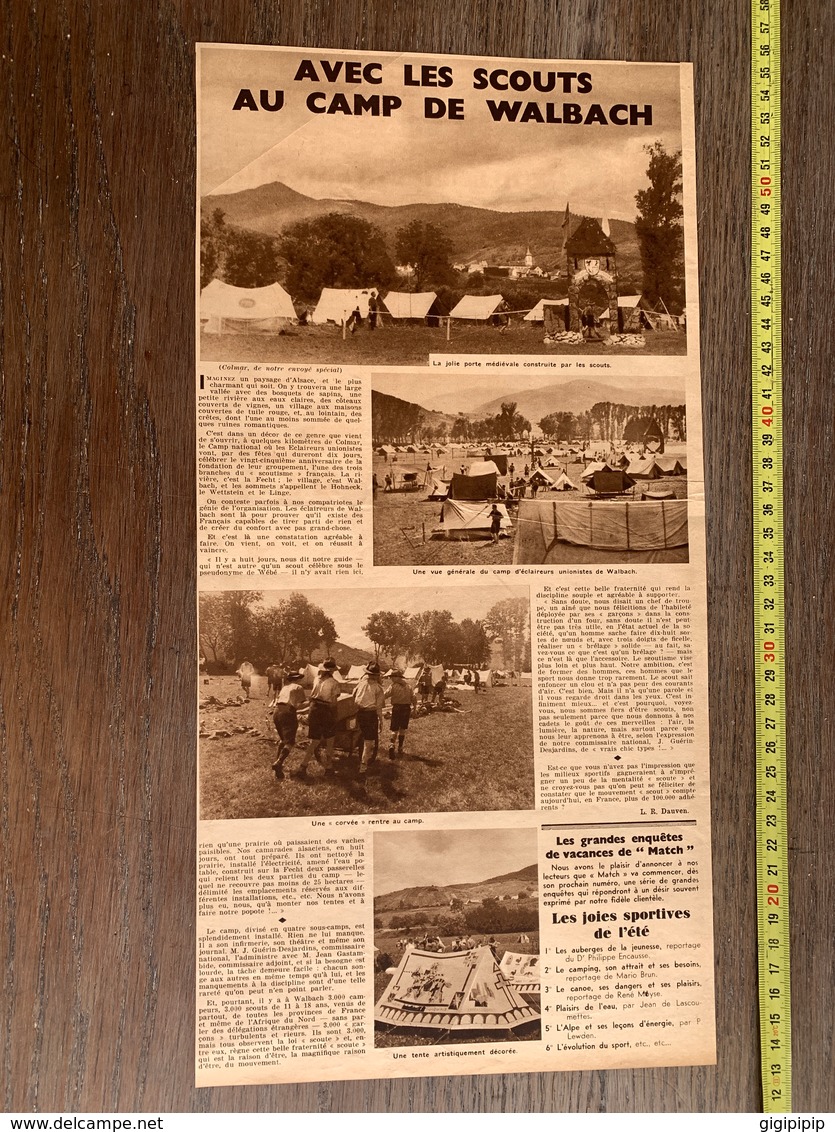 1936 M AVEC LES SCOUTS AU CAMP DE WALBACH HOHNECH LE WETTSTEIN ET LE LINGE - Verzamelingen