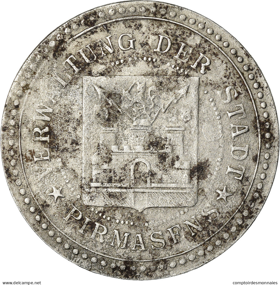 Monnaie, Allemagne, Kleingeldersatzmarke, Pirmasens, 50 Pfennig, 1918, TTB, Iron - Monetari/ Di Necessità
