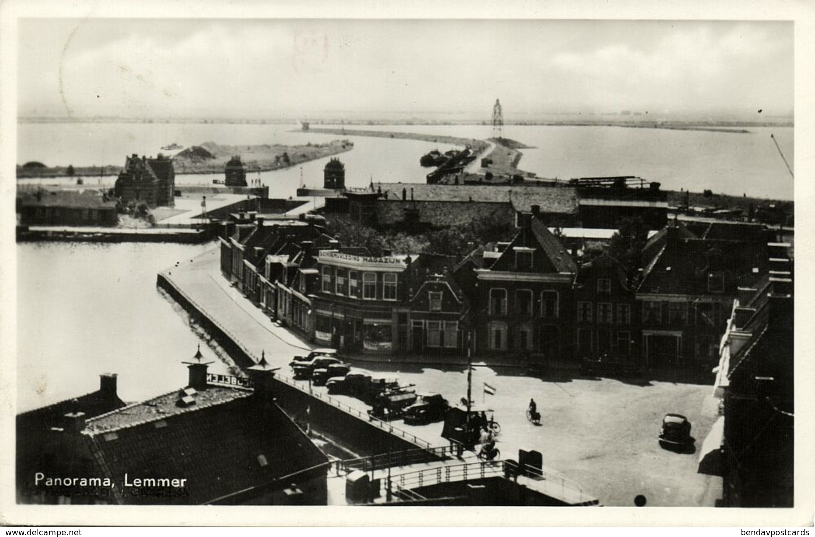 Nederland, LEMMER, Panorama (1952) Ansichtkaart - Lemmer