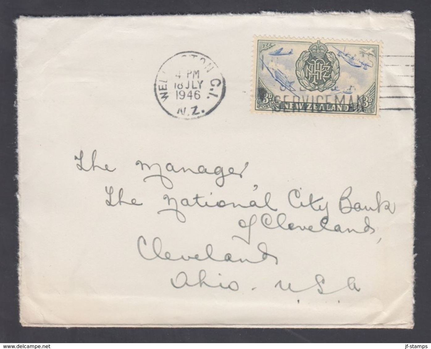 1946. New Zealand. PEACE 3 D. On Cover To Ohio, USA From AUCKLAND N.Z. 18 JLY 1946.  (MICHEL 286) - JF323622 - Briefe U. Dokumente