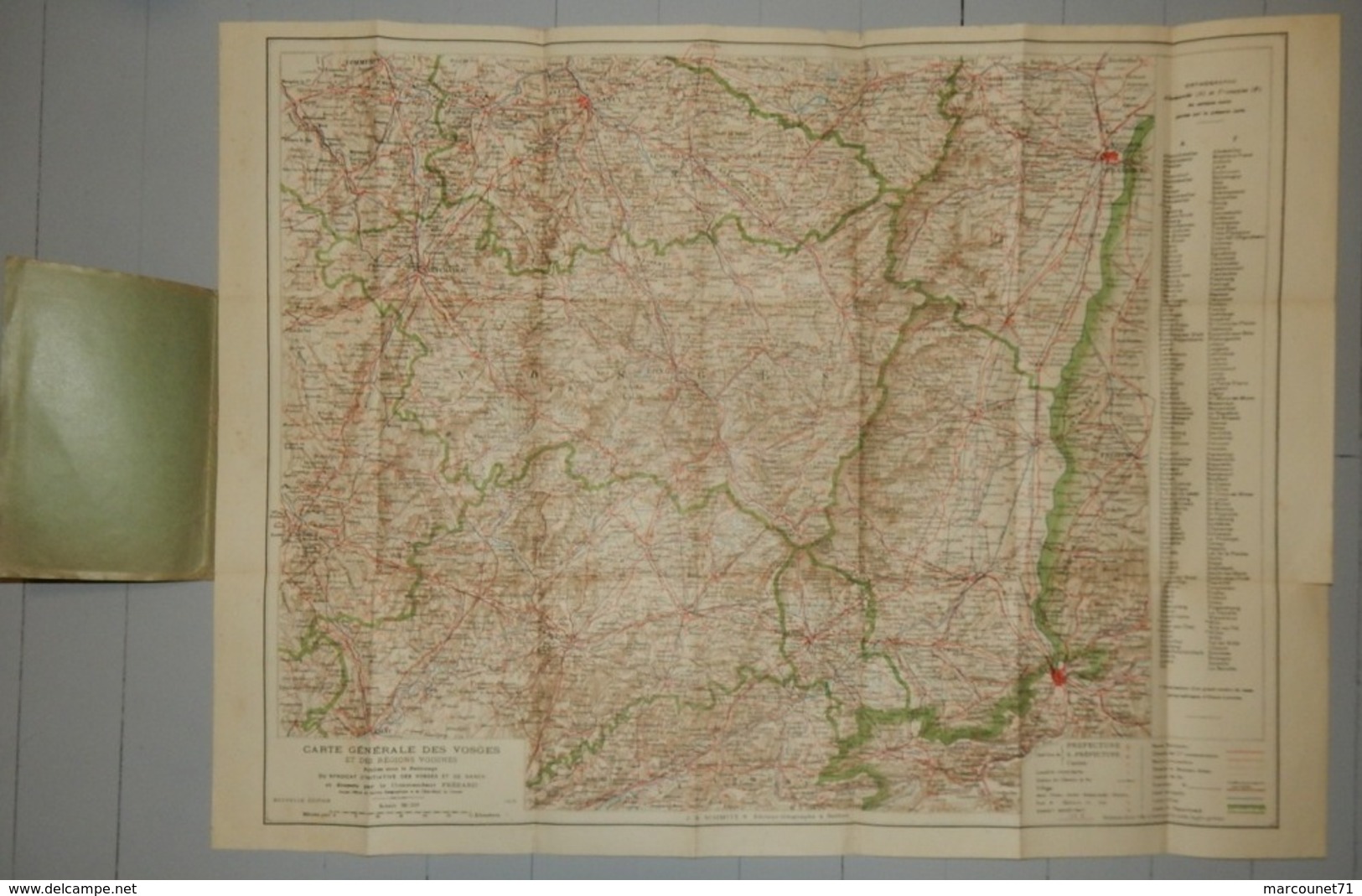 CARTE DU TOURISTE ALSACE ET VOSGES COMMANDANT FREZARD 1919 LIBRAIRIE MILITAIRE SCHMITT FRÈRES BELFORT WW1 - Maps/Atlas