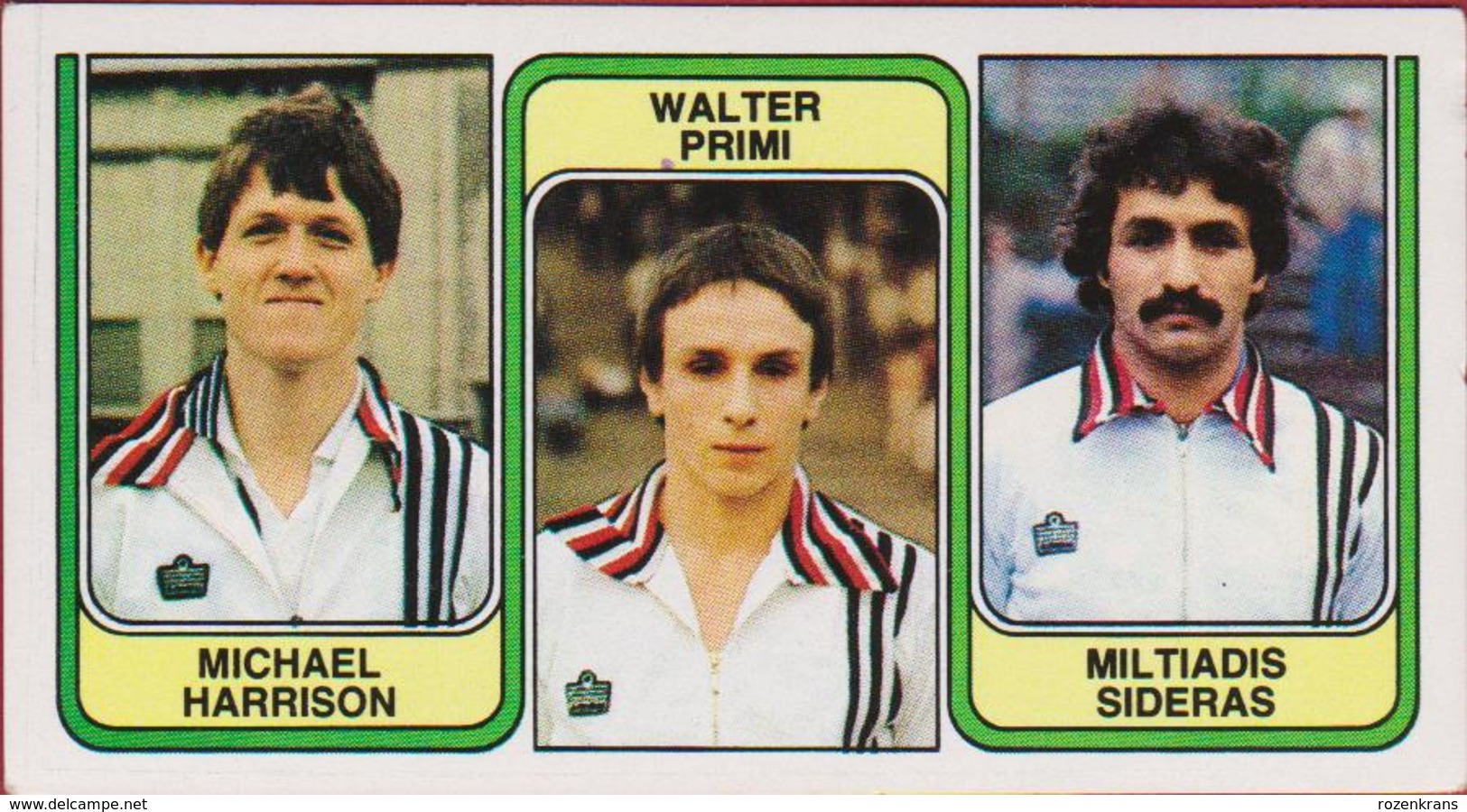 Panini Football 83 Voetbal Belgie 1983 Sticker Nr 377 SC Charleroi Michael Harrison Walter Primi Miltiadis Sideras - Sport
