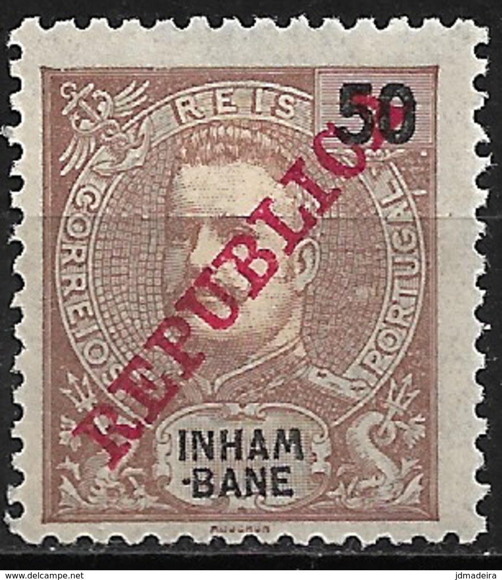 Inhambane – 1911 King Carlos Overprinted REPUBLICA 50 Réis Mint - Inhambane