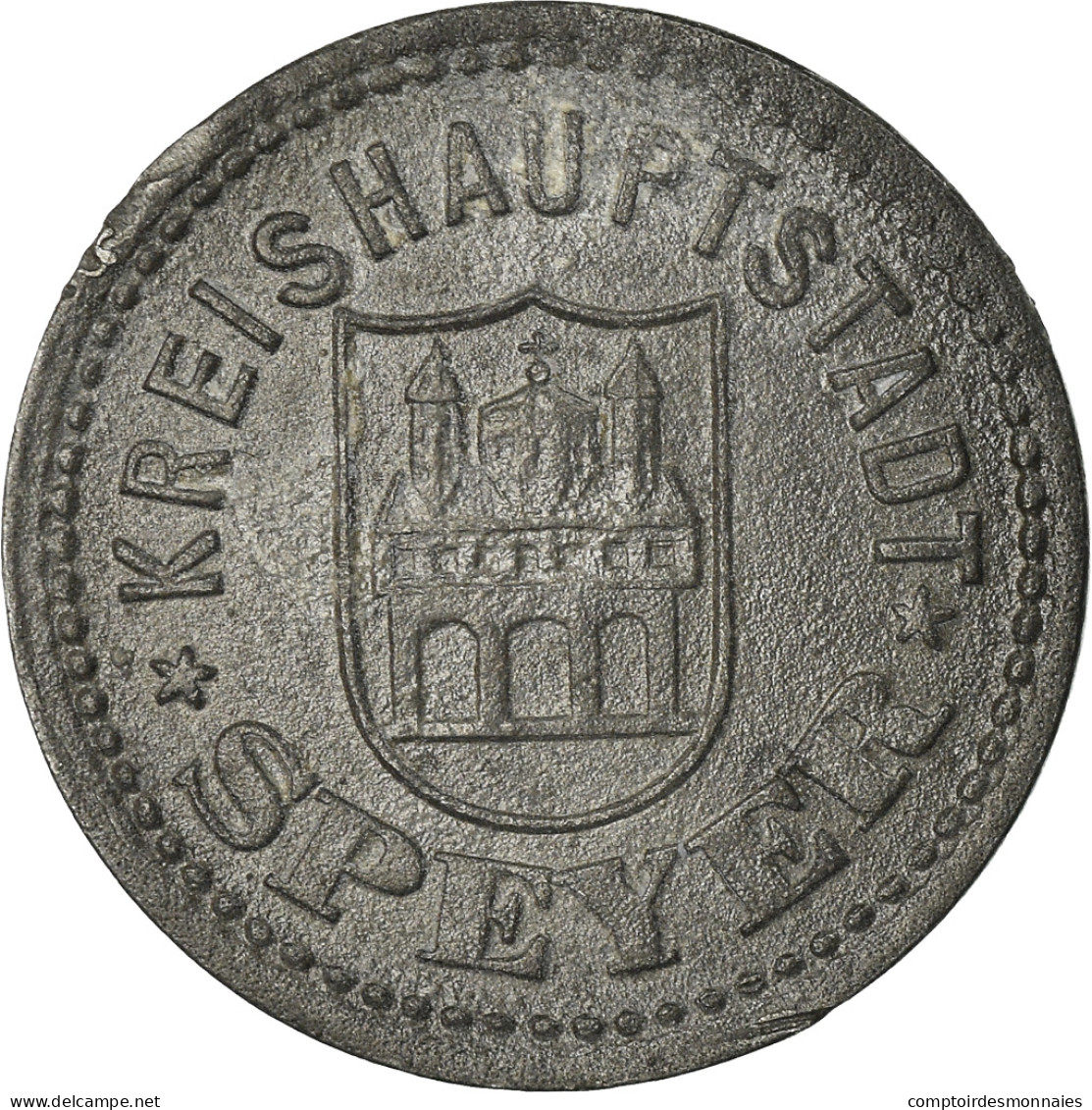 Monnaie, Allemagne, Kriegsnotgeld, Speyer, 10 Pfennig, 1917, TTB+, Zinc - Monetari/ Di Necessità