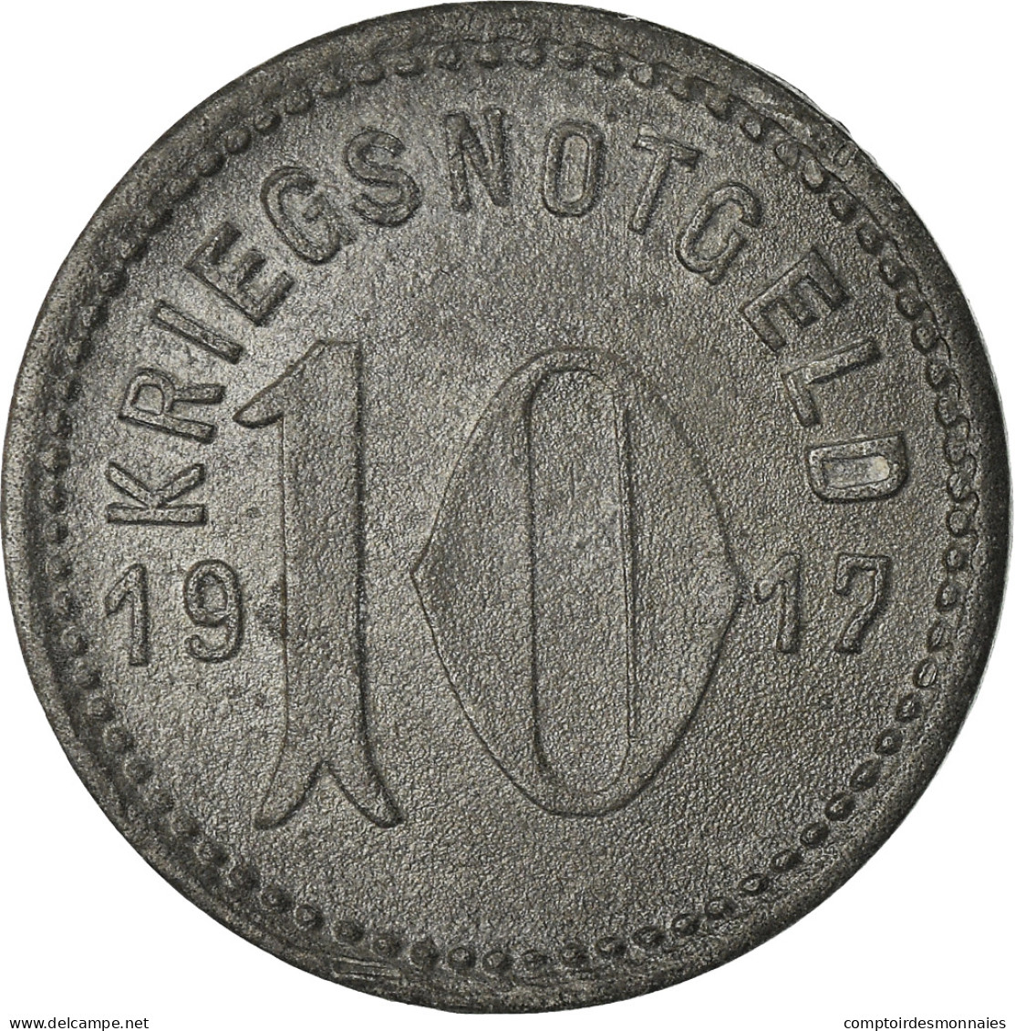 Monnaie, Allemagne, Kriegsnotgeld, Speyer, 10 Pfennig, 1917, TTB+, Zinc - Monetary/Of Necessity