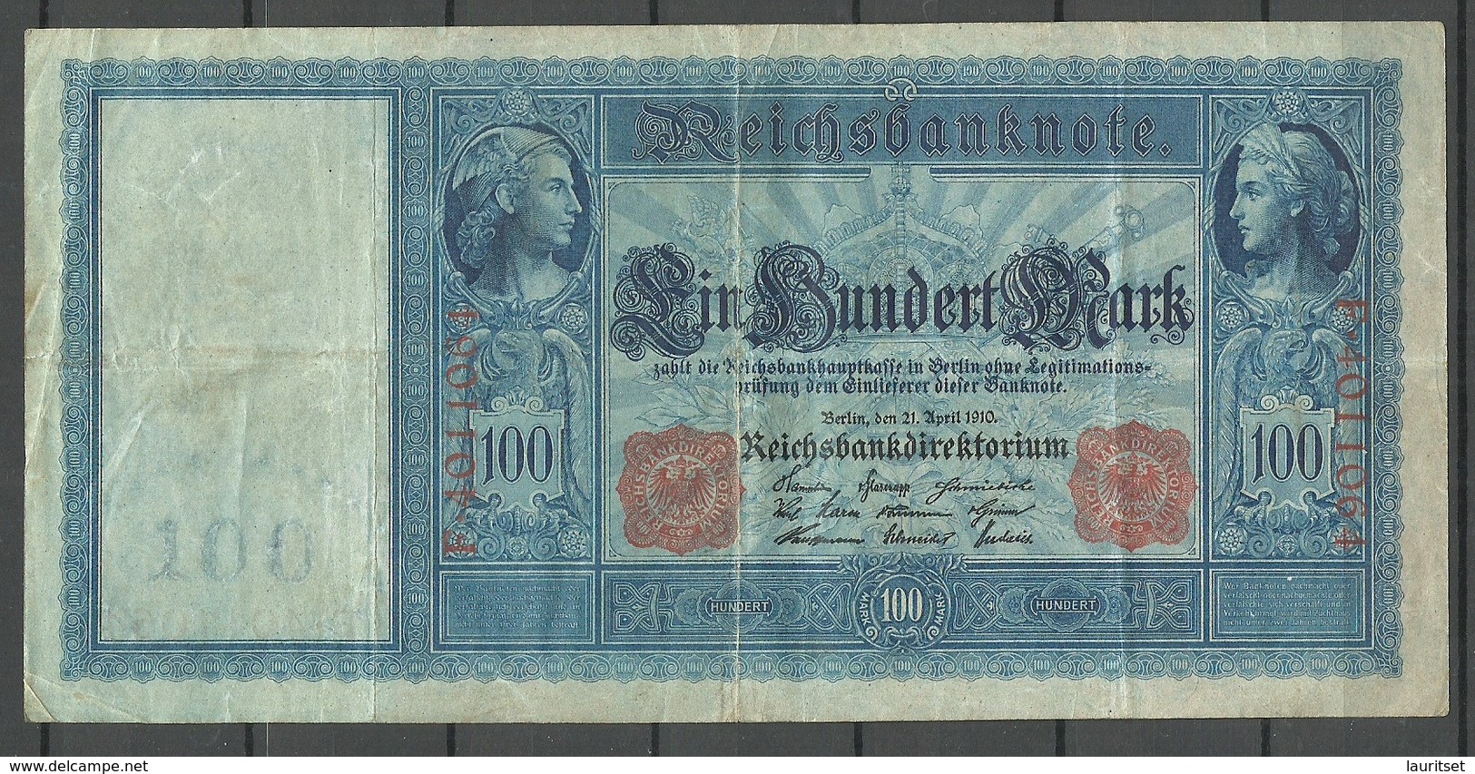 Germany Deutschland 1910 = 100 Mark Bank Note - 10 Mark