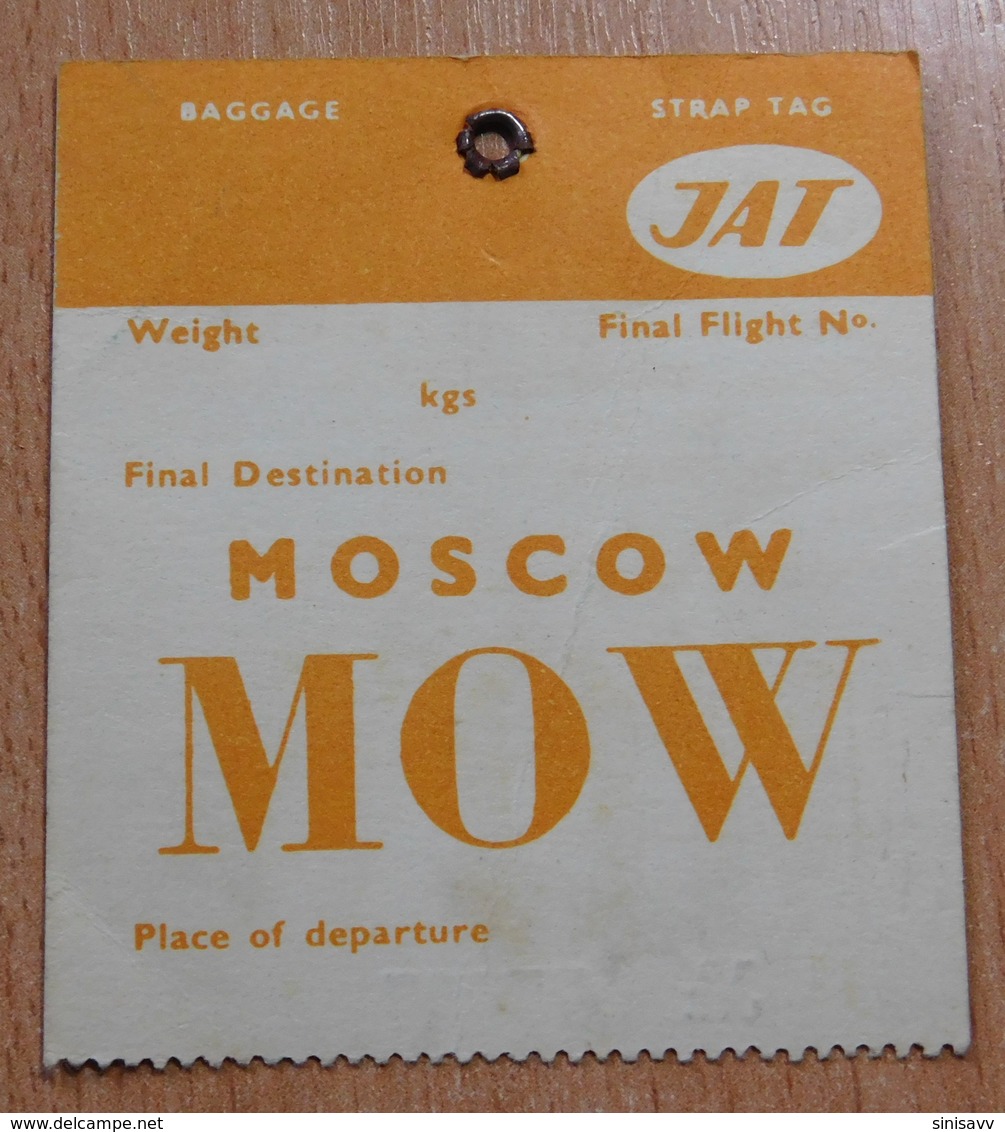 YUGOSLAVIA - AIRLINES / JAT , Plane Ticket - Final Destination MOSCOW - Europe