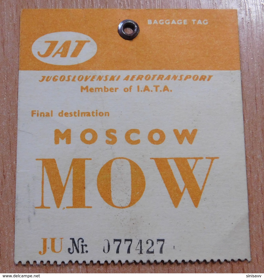 YUGOSLAVIA - AIRLINES / JAT , Plane Ticket - Final Destination MOSCOW - Europe