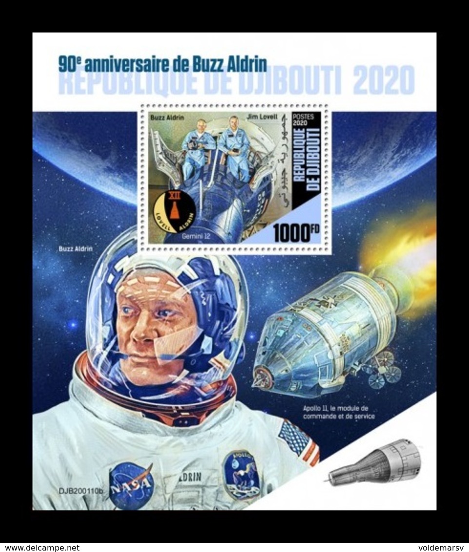 Djibouti 2020 Mih. 3233 (Bl.1225) Space. Astronaut Buzz Aldrin MNH ** - Djibouti (1977-...)
