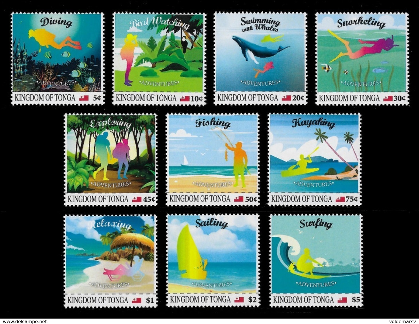 Tonga 2019 Mih. 2265/74 Adventures In Tonga. Sport. Ships. Fauna. Fishes. Birds. Whales (overprint) MNH ** - Tonga (1970-...)