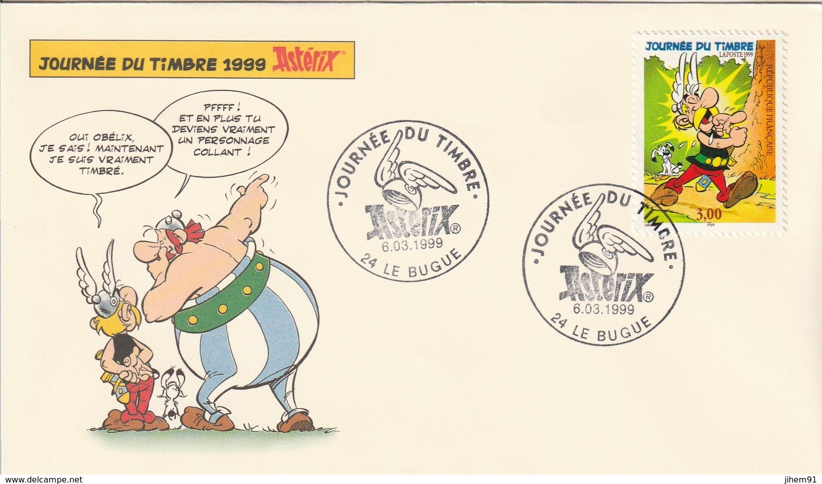 FDC Du 06-03-1999- Le Bugue - 24, Dordogne "Journée Du Timbre - Astérix" (YT 3225) - 1990-1999