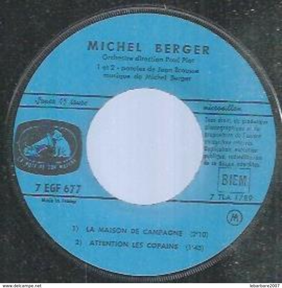 45 Tours EP - MICHEL BERGER -  VOIX 677  -   " A QUOI JE REVE " + 3   ( Sans Pochette ) - Autres - Musique Française